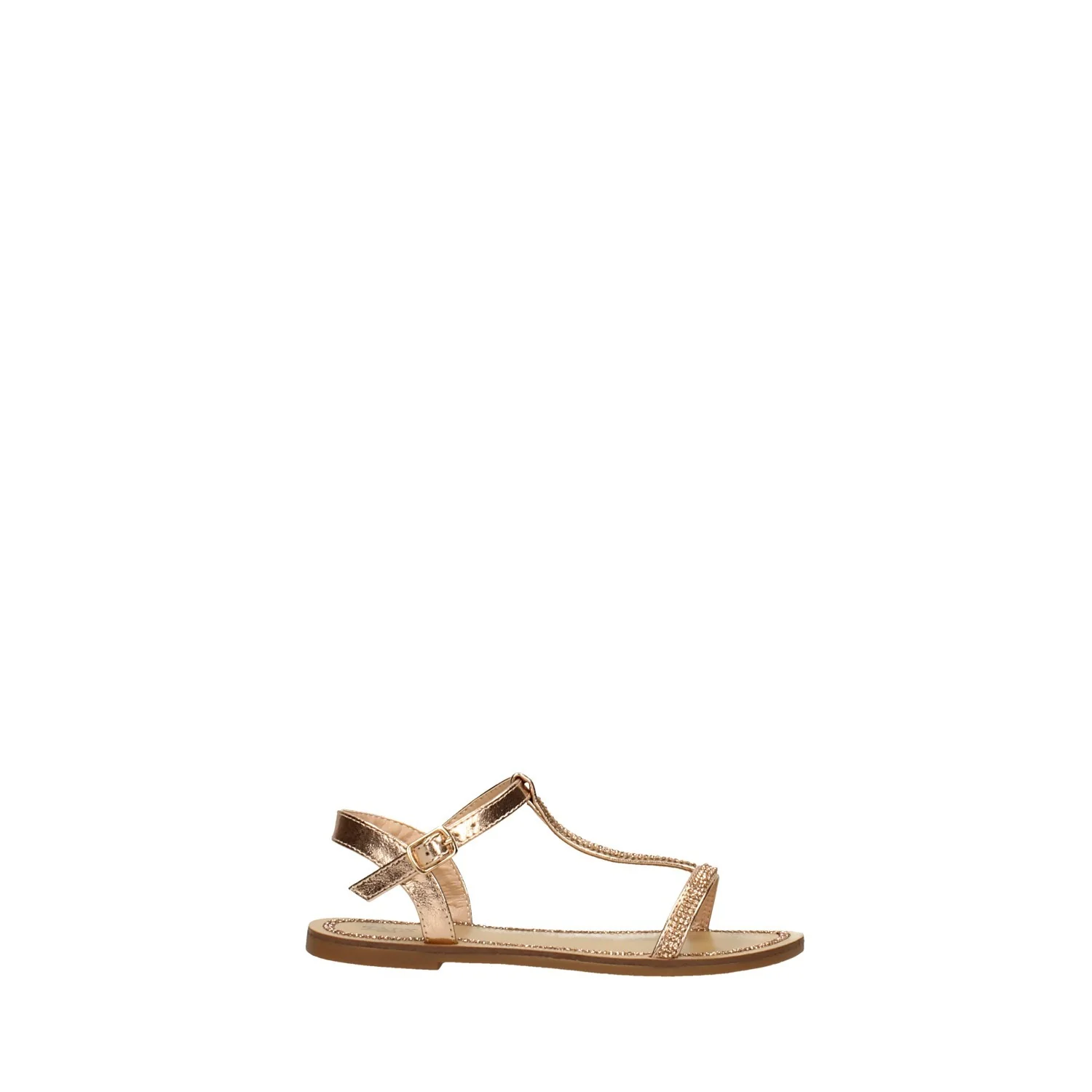 Sandaletti flat con listini ricoperti di strass