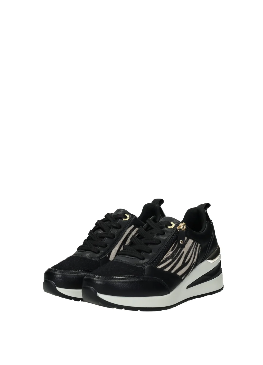 Sneakers donna black/white PU gomma – 1272103B - Image 2