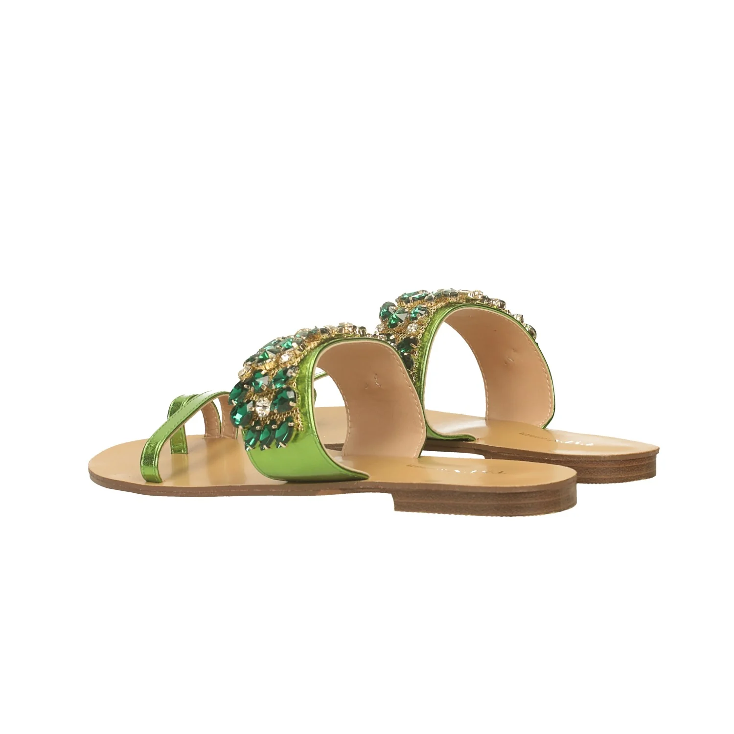 Sandali infradito flat laminati con pietre - Image 8