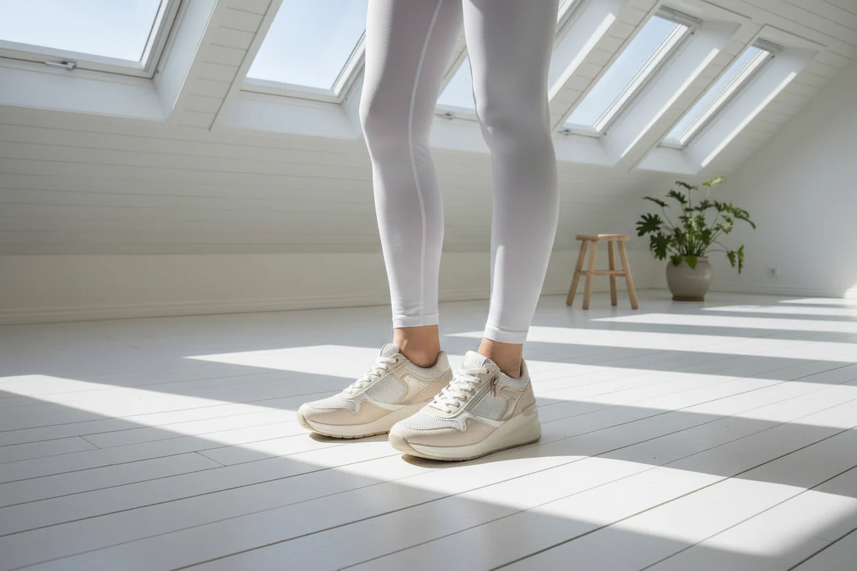 Sneakers donna white in PU/TEX fondo gomma - Image 2