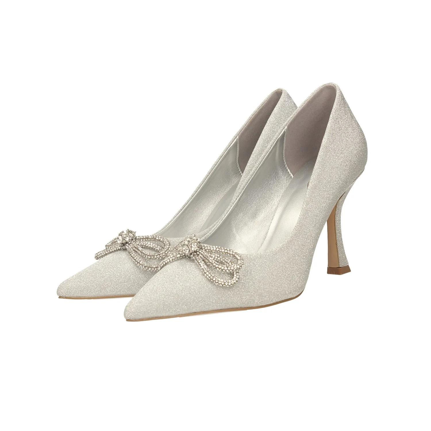 Décolleté satin con strass. Tacco alto 9cm - Image 3