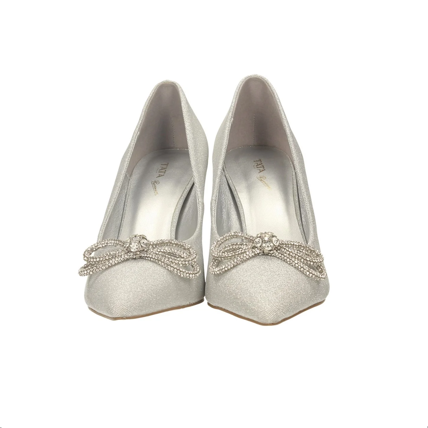 Décolleté satin con strass. Tacco alto 9cm - Image 4