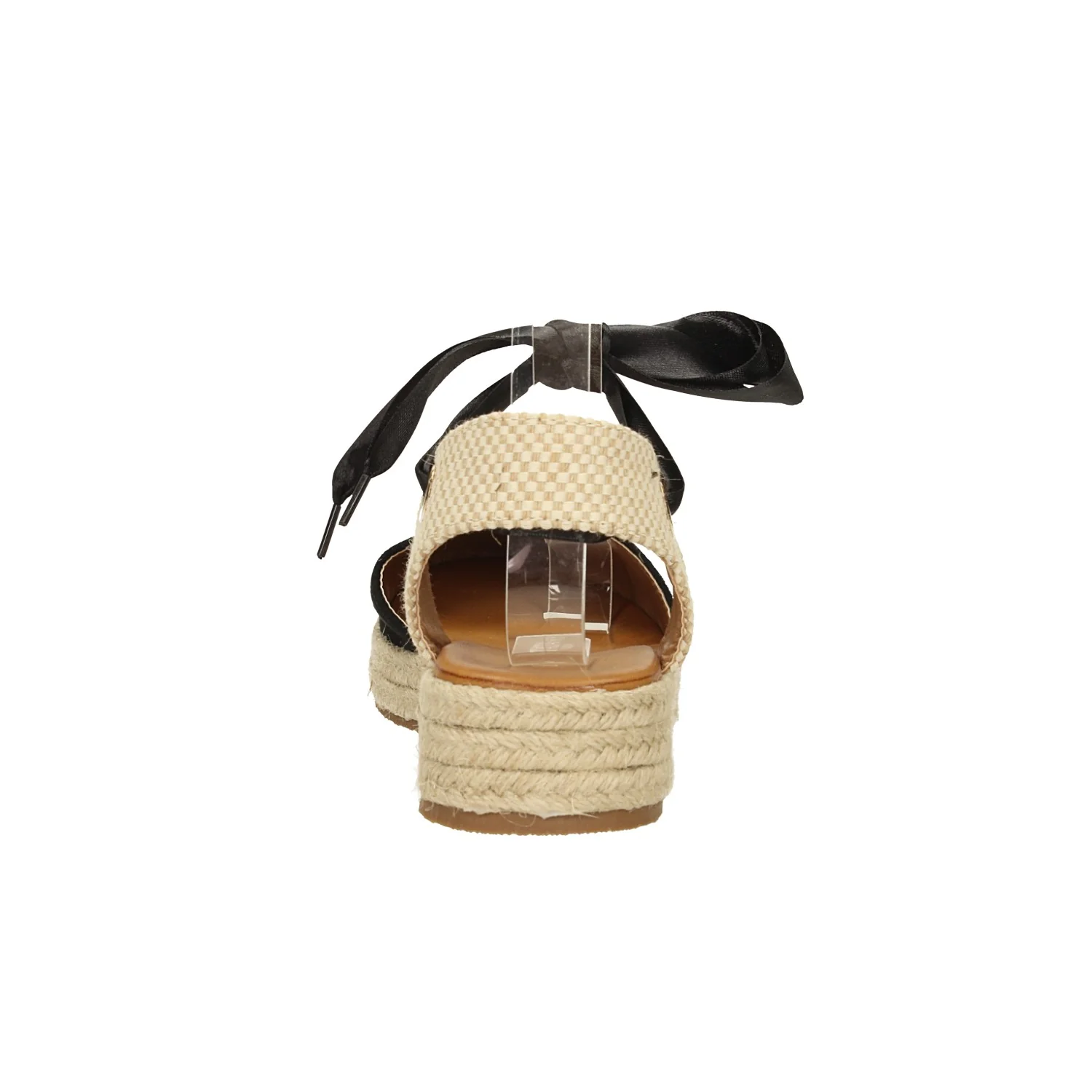 Sandali allacciati con nastro. zeppa da 3cm in rafia. - Image 10