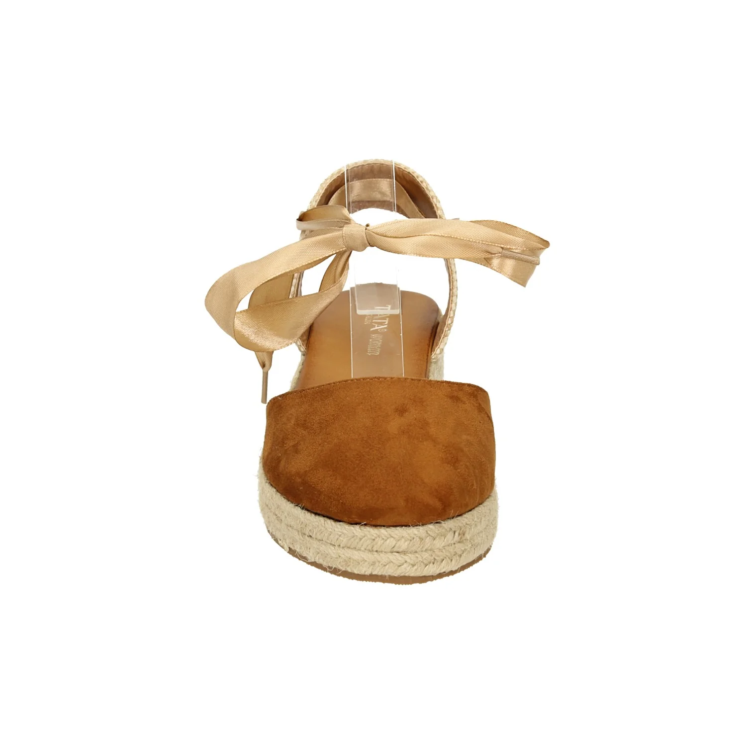 Sandali allacciati con nastro. zeppa da 3cm in rafia. - Image 3