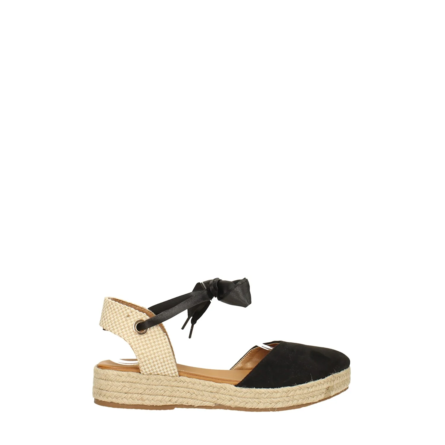 Sandali allacciati con nastro. zeppa da 3cm in rafia. - Image 7