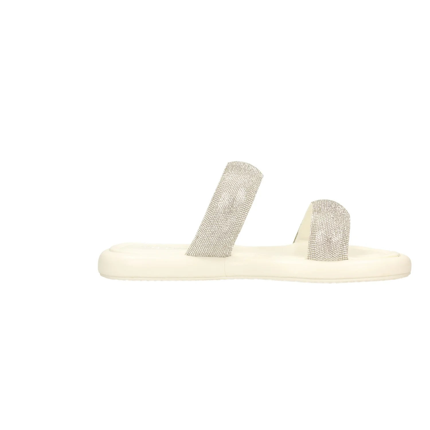Sandali bassi con doppia fascia con strass - Image 3