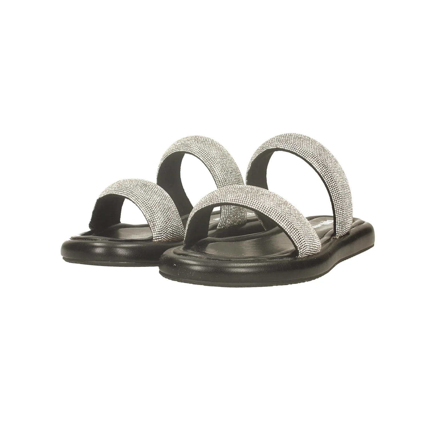 Sandali bassi con doppia fascia con strass - Image 6