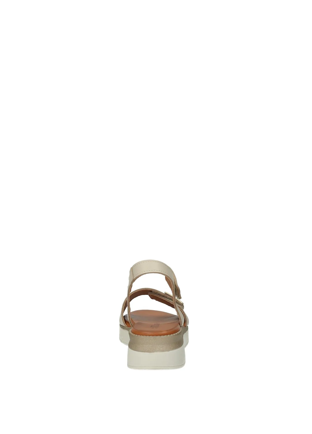 Sandali Donna Vera Pelle Zeppa Media Beige - Image 2