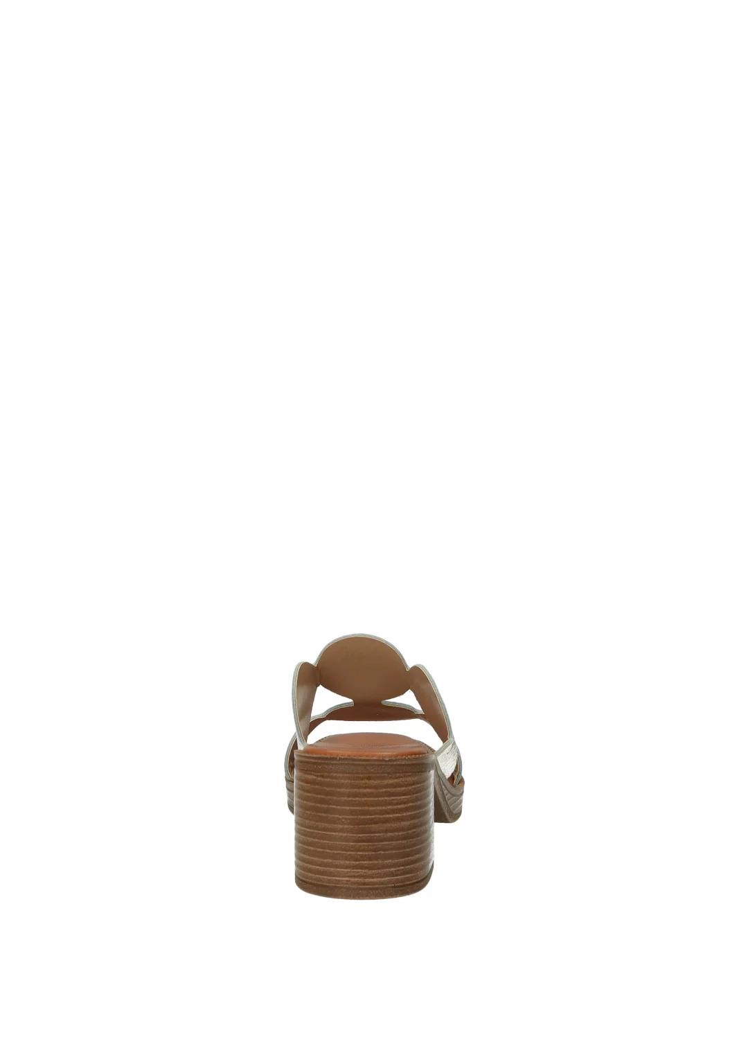 Sandali Donna Vera Pelle Tacco Medio Brown / Platinum - Image 4