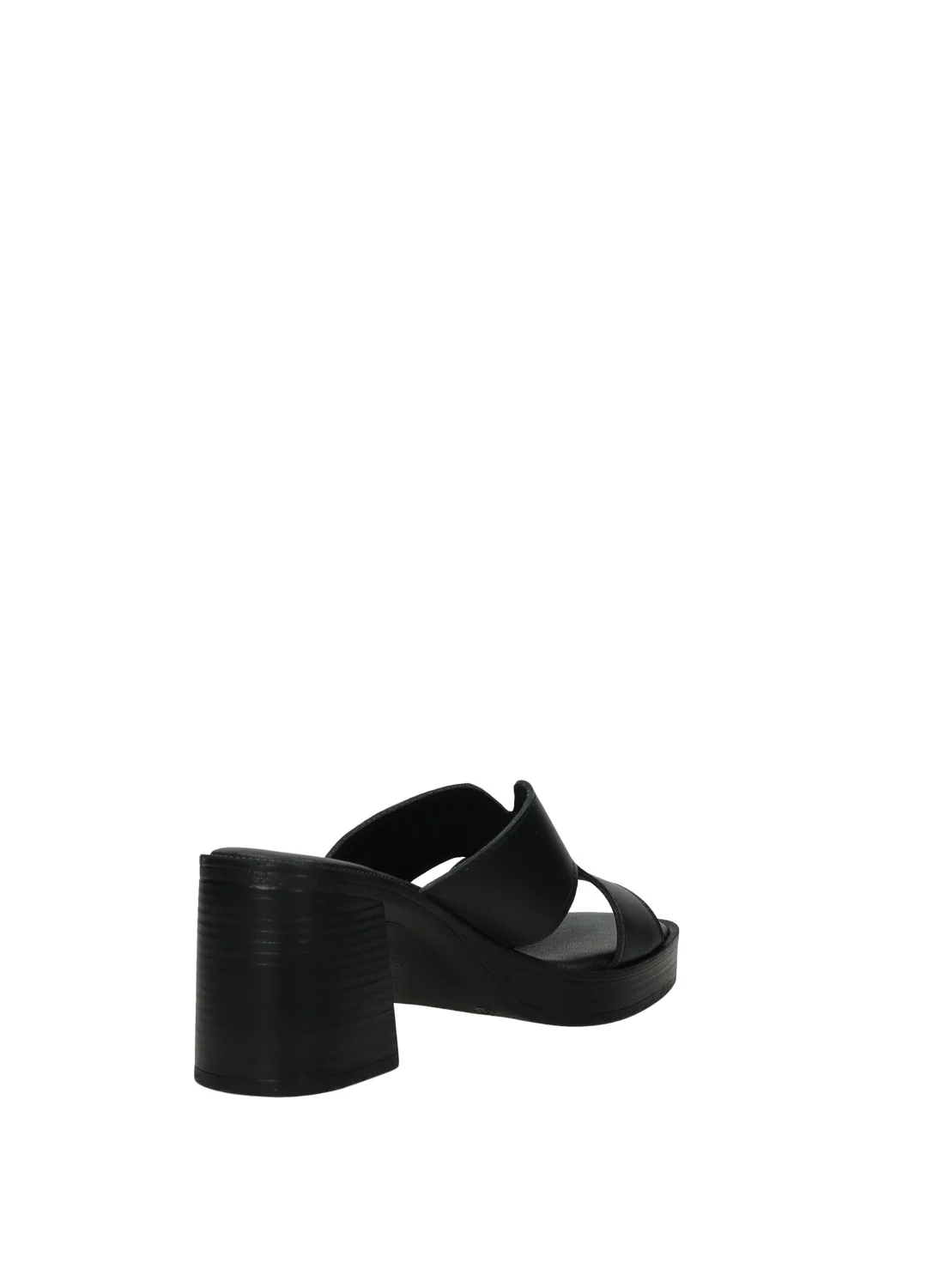 Sandali Donna Vera Pelle Tacco Medio Black / Brown - Image 5