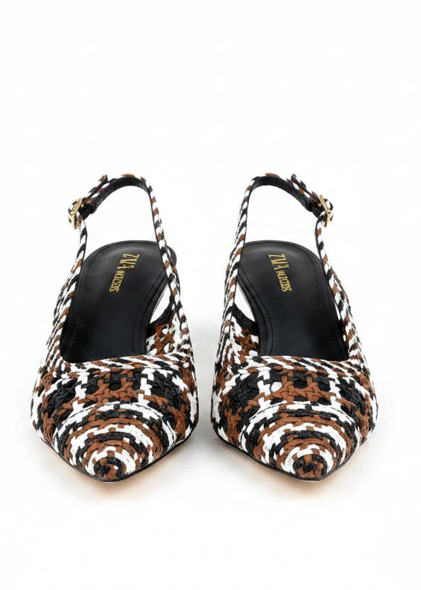 Décolleté slingback intrecciati con tacco medio