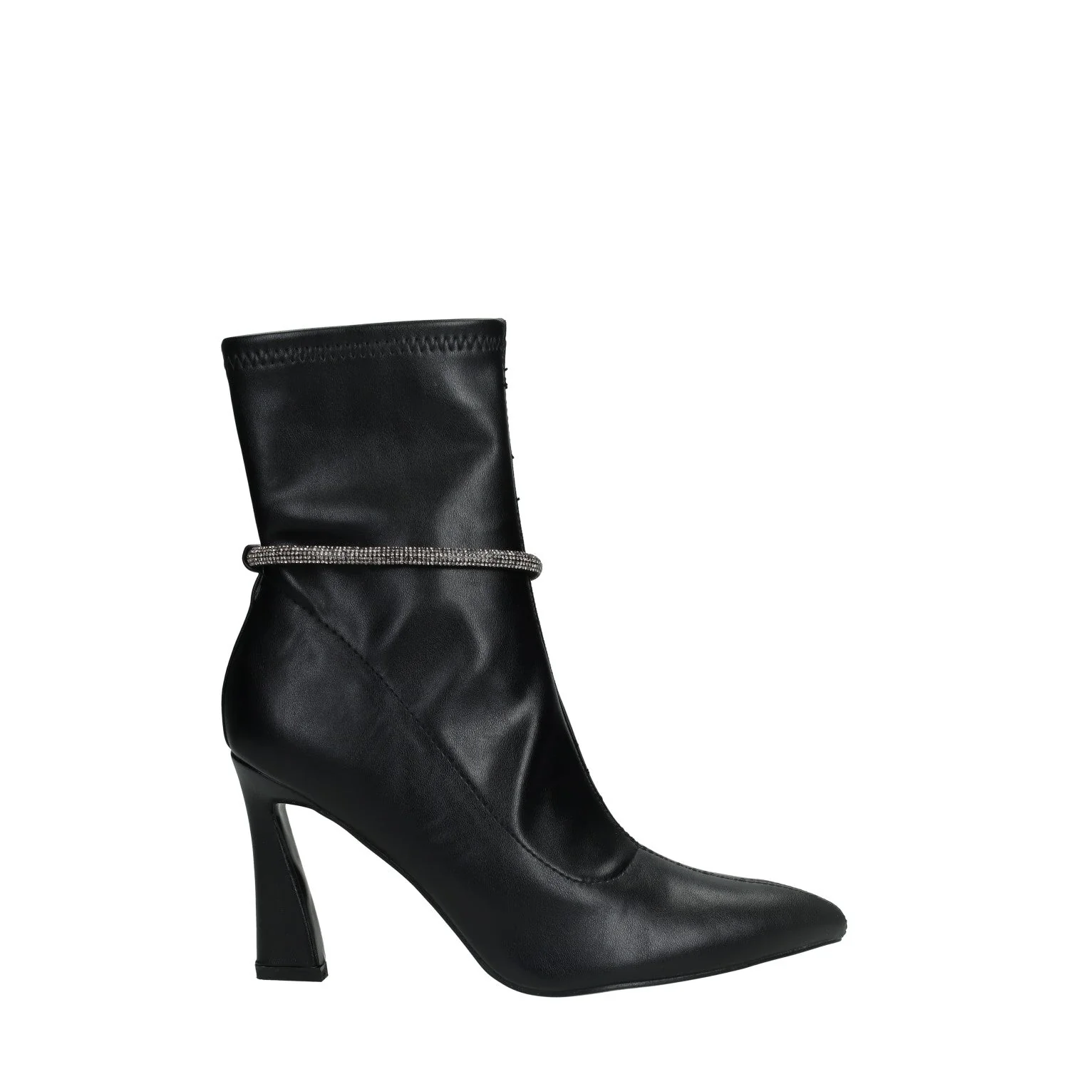 Stivaletti con cordino in strass.Tacco alto 9cm