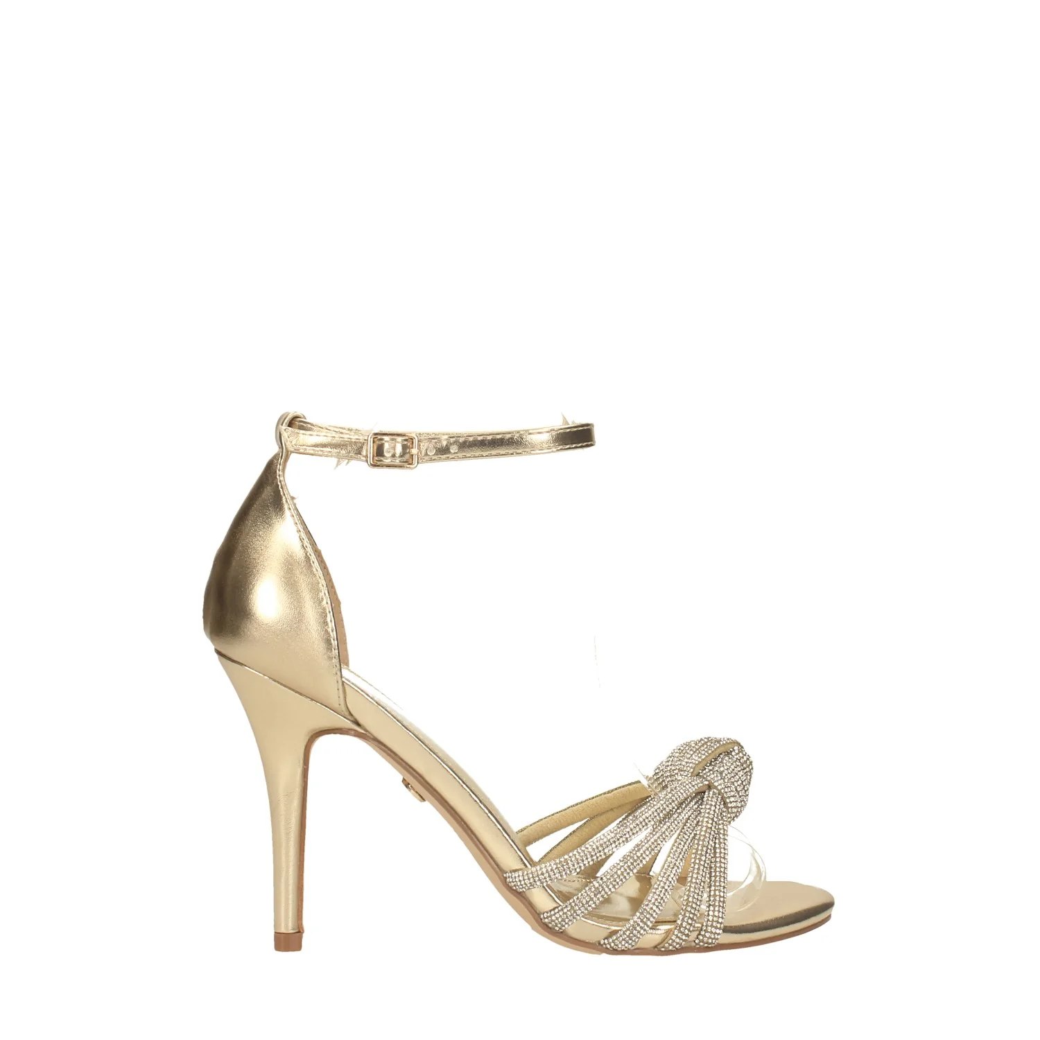 Sandali con nodo in strass. Tacco alto 11cm