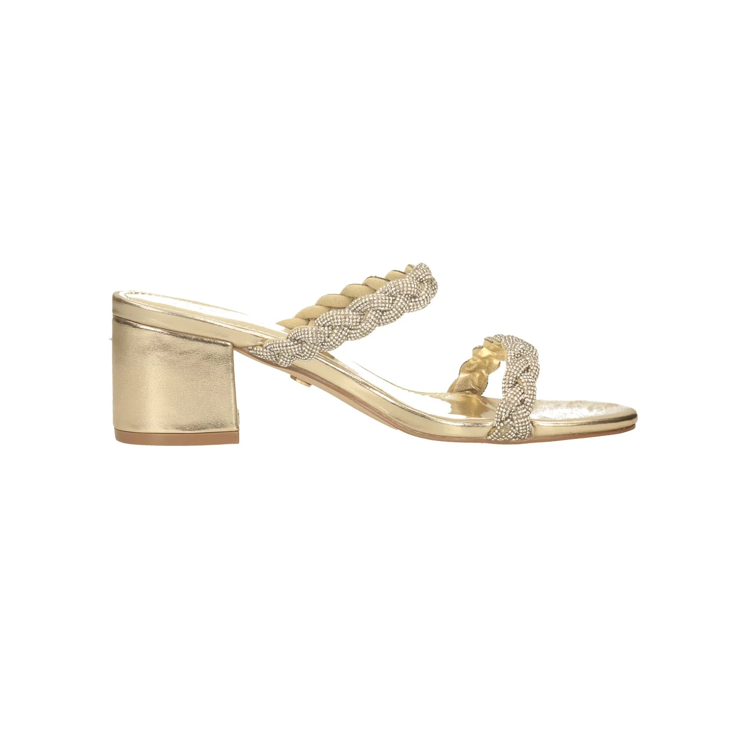 Sandali con due fasce e strass. Tacco alto 6.5cm - Image 3