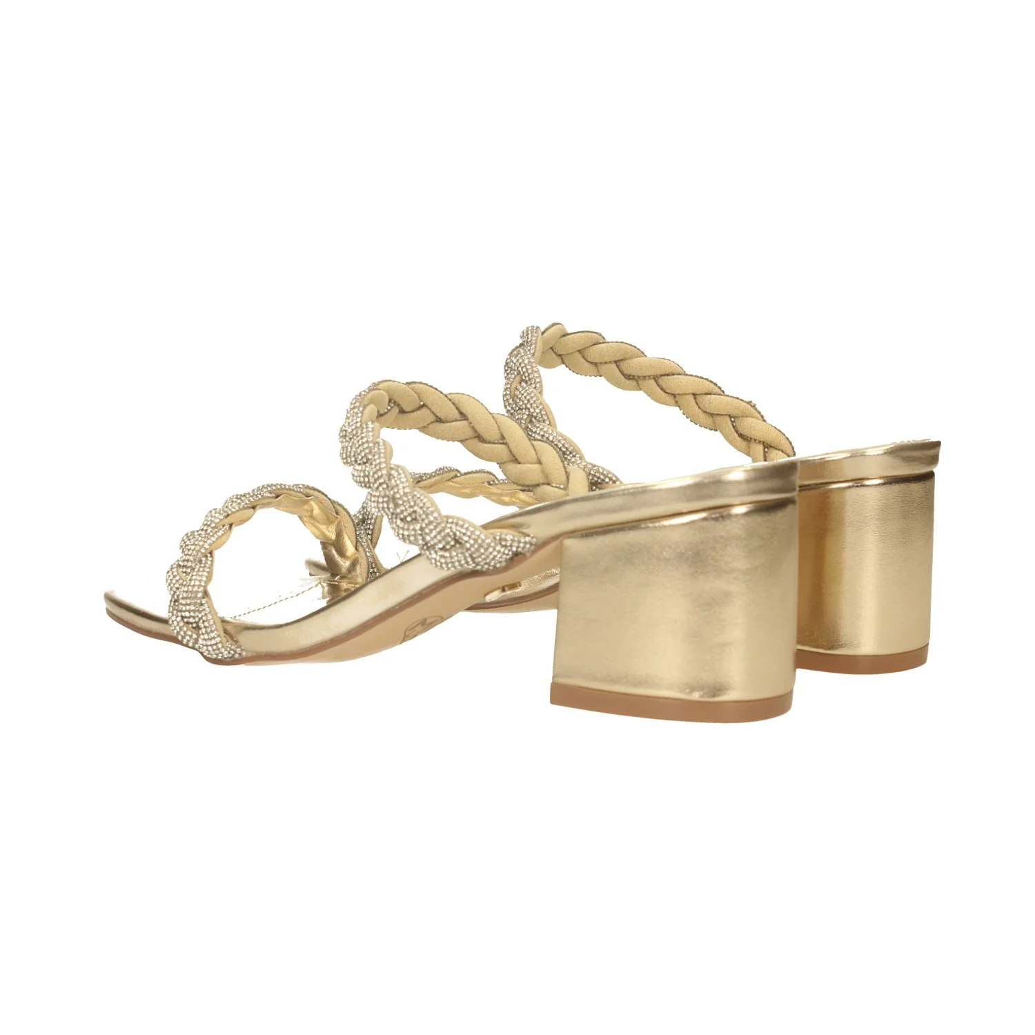Sandali con due fasce e strass. Tacco alto 6.5cm - Image 4