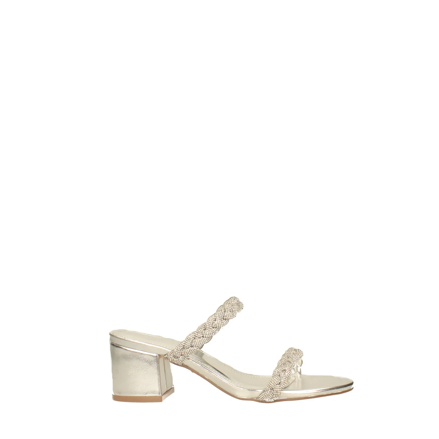 Sandali con due fasce e strass. Tacco alto 6.5cm - Image 5