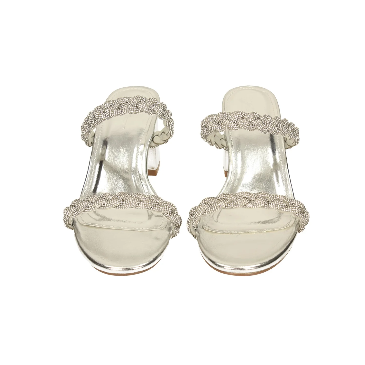 Sandali con due fasce e strass. Tacco alto 6.5cm - Image 7