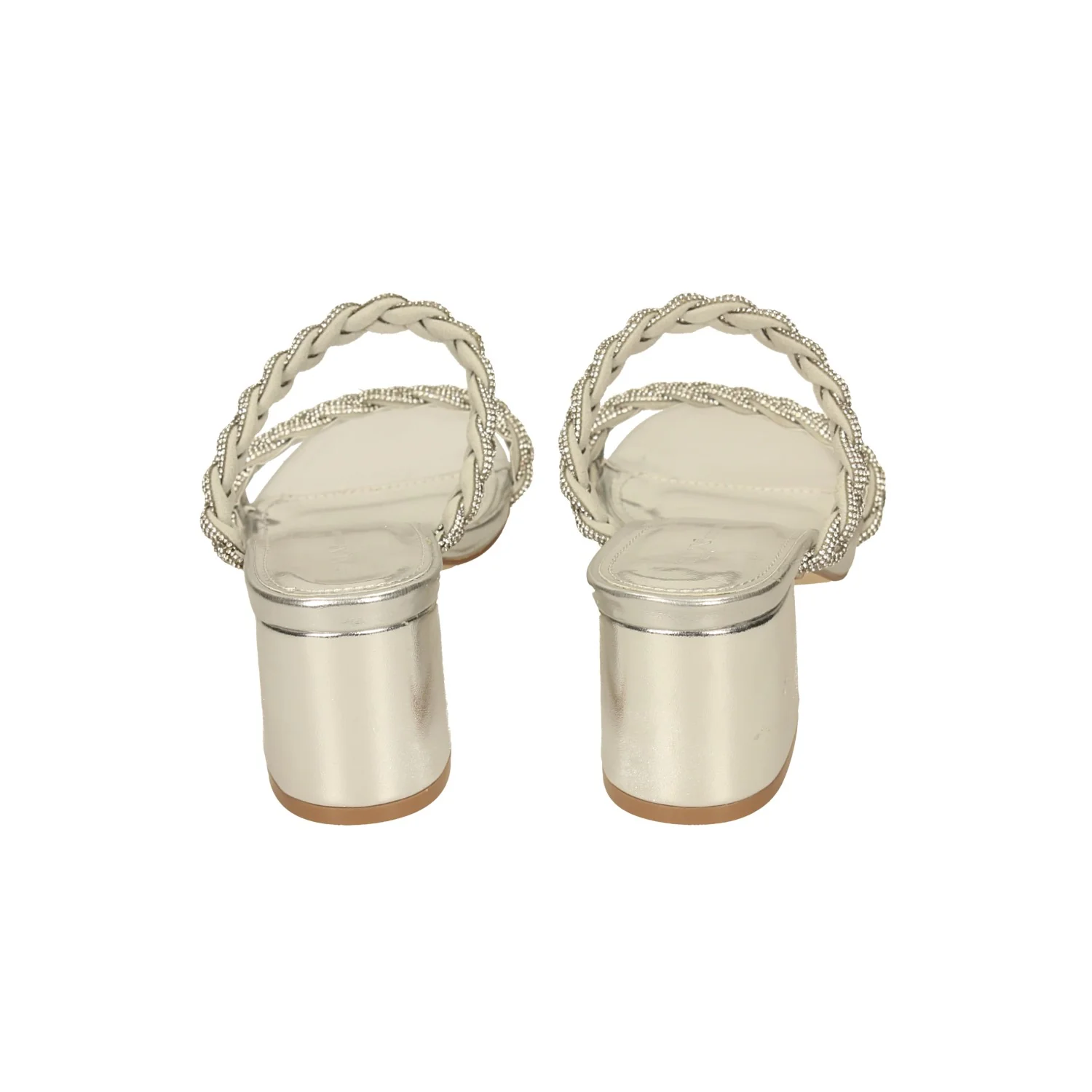 Sandali con due fasce e strass. Tacco alto 6.5cm - Image 8