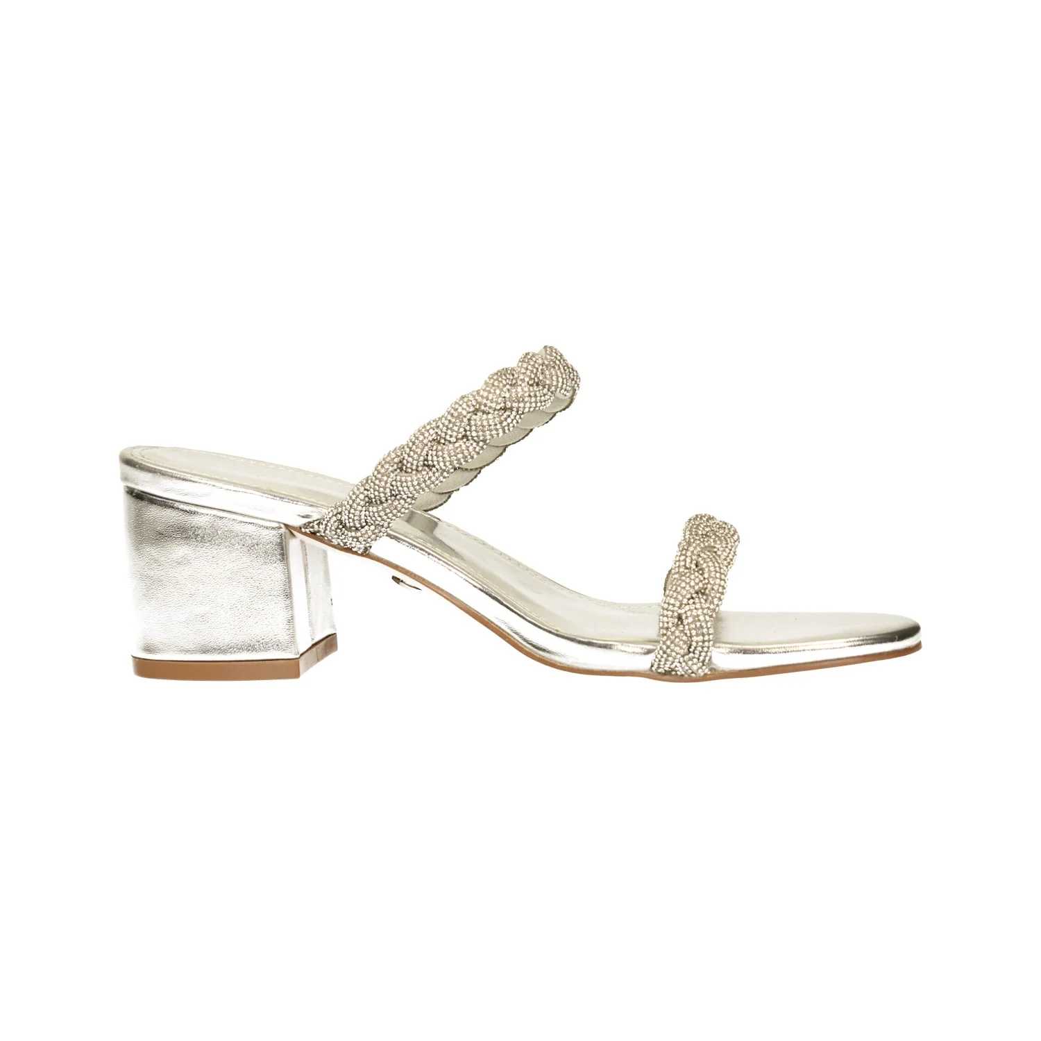 Sandali con due fasce e strass. Tacco alto 6.5cm - Image 9