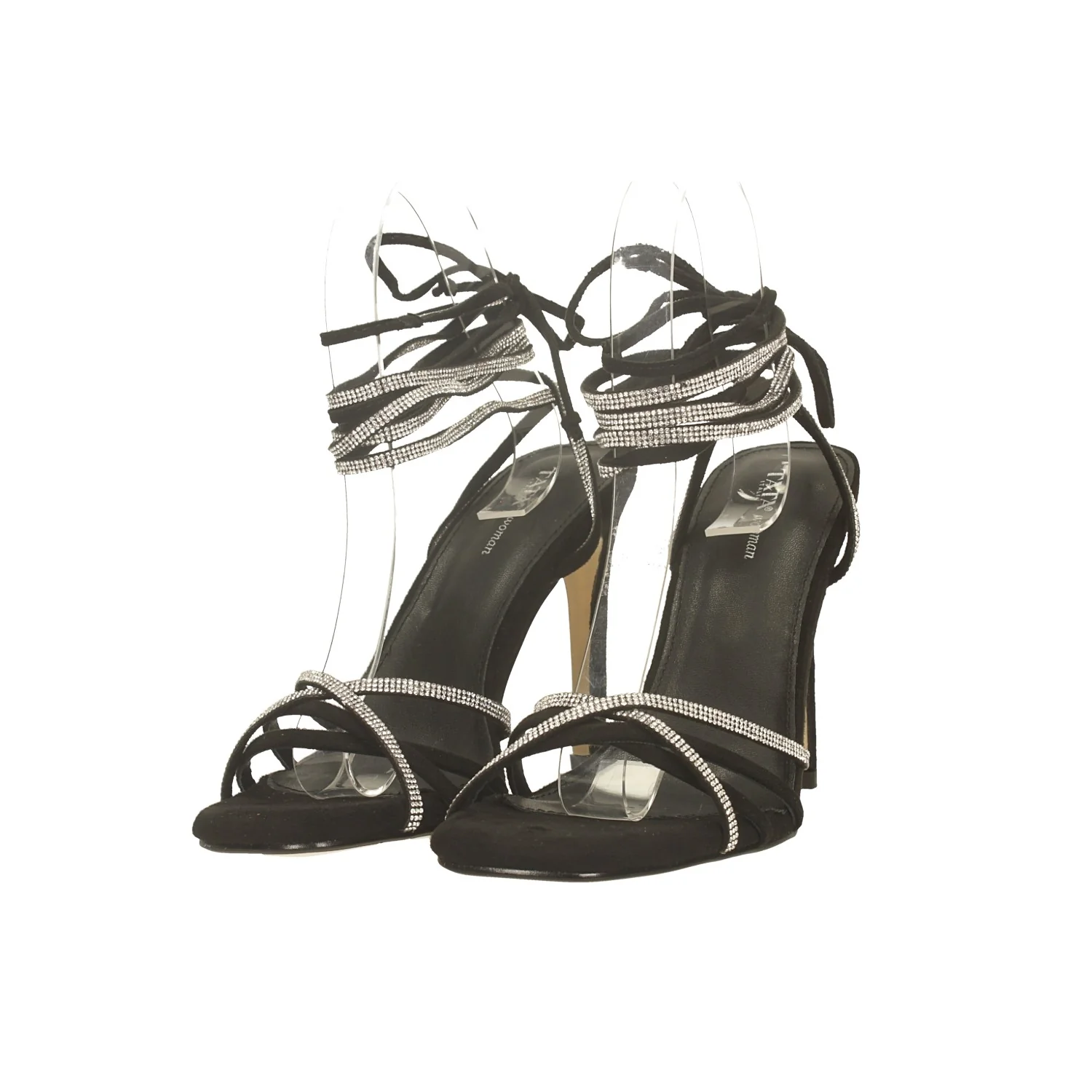 Sandali allacciati con listini con strass. Tacco alto 11cm - Image 2