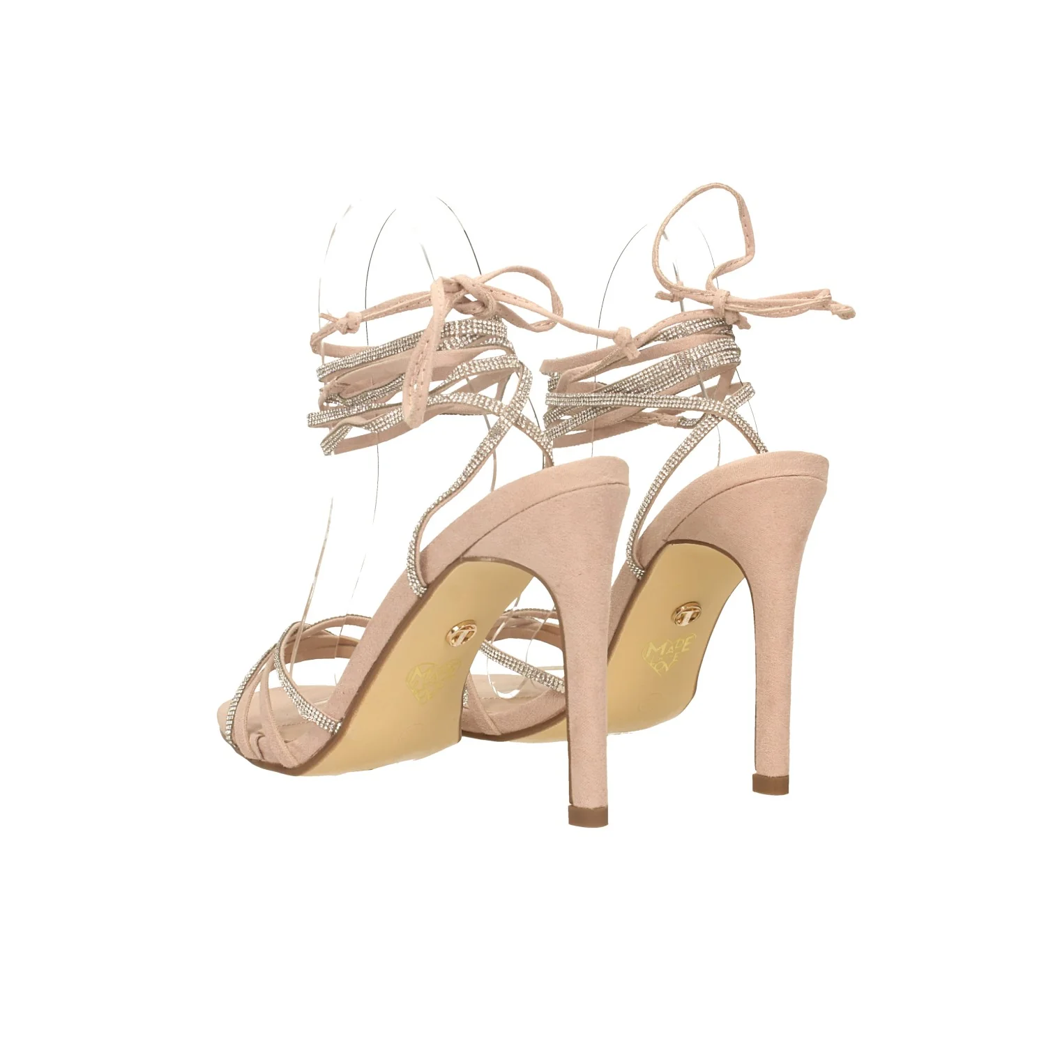 Sandali allacciati con listini con strass. Tacco alto 11cm - Image 8