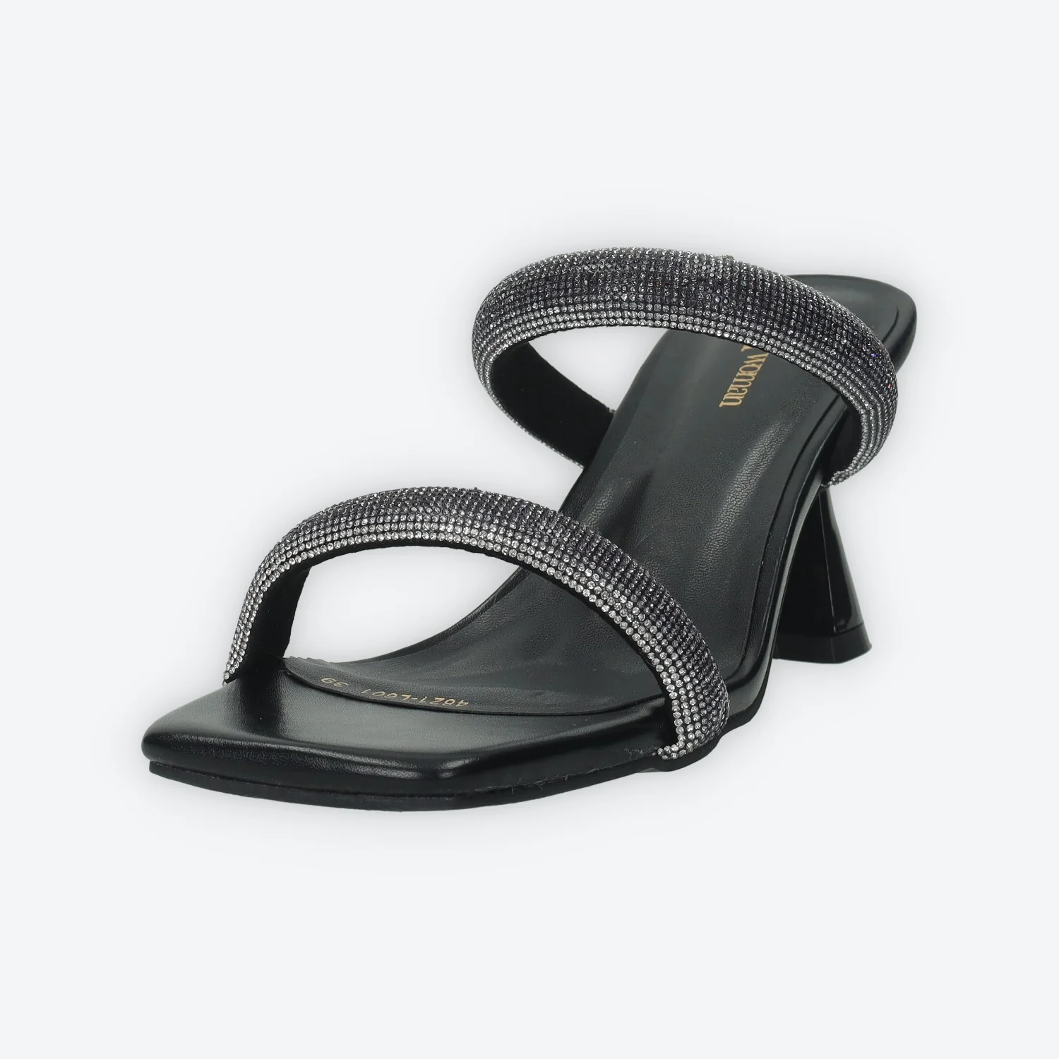 Sandali con due fasce e strass. Tacco alto 7cm - Image 6