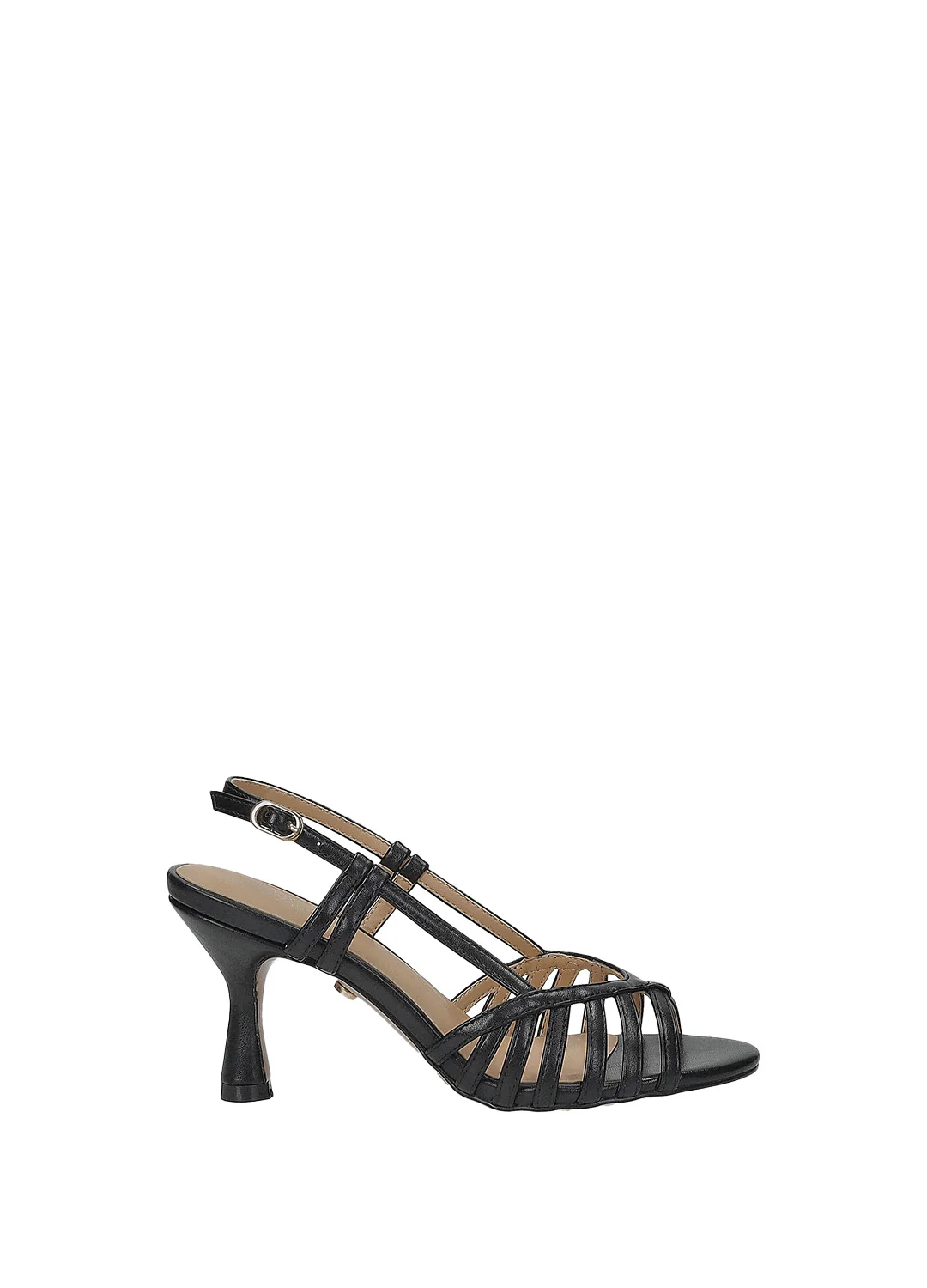 Sandali donna in PU tacco medio design lineare - Image 6