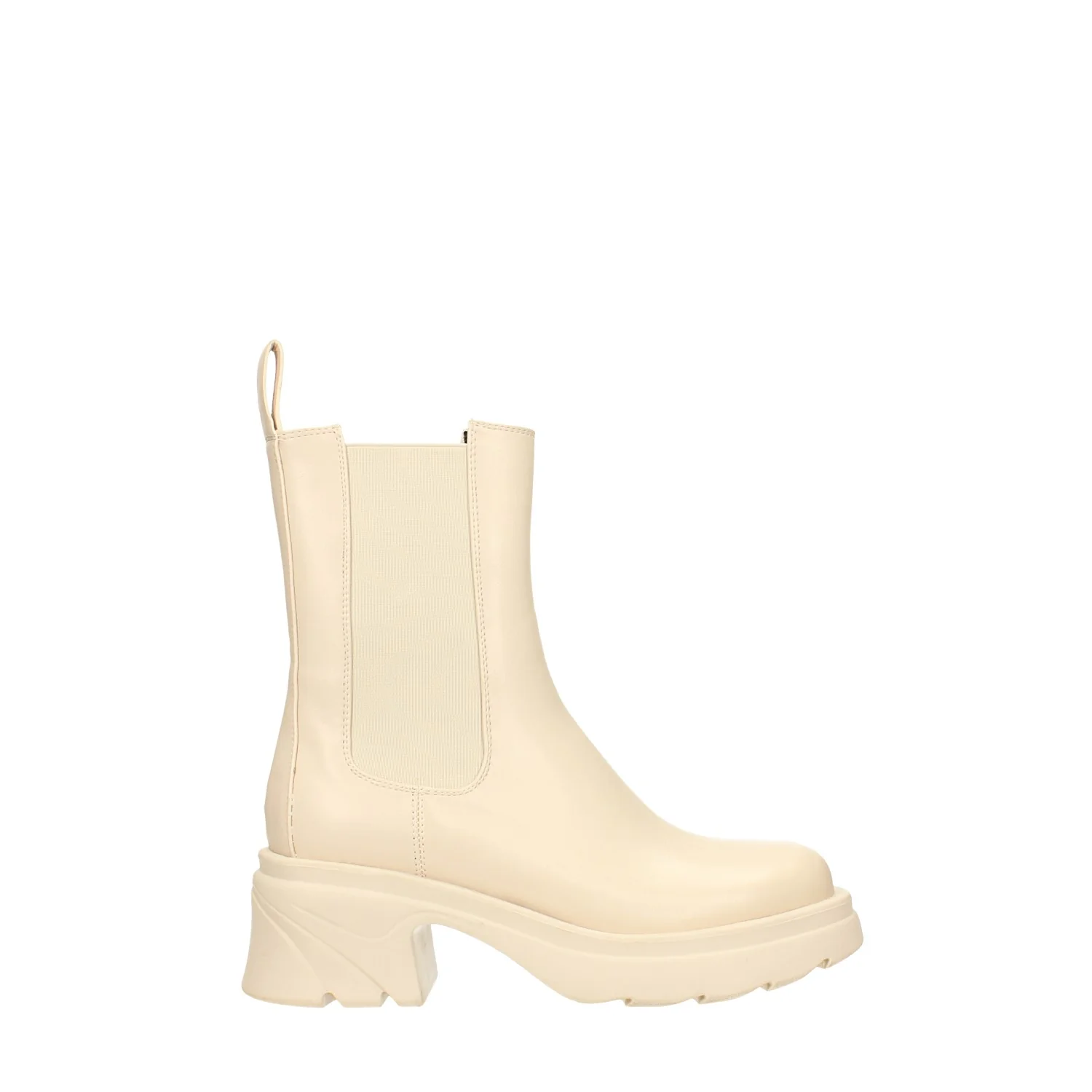 Stivaletti chelsea panna. con tacco alto 6cm
