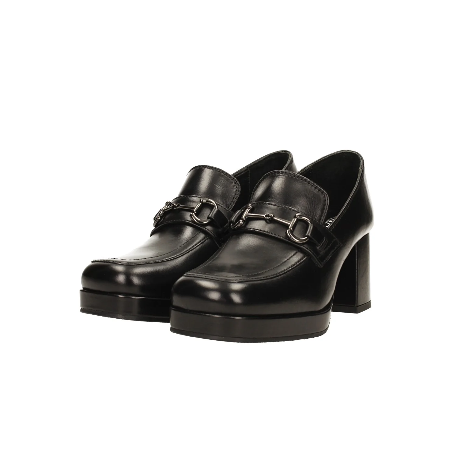 Pumps mocassino in vera pelle. Tacco alto 7cm - Image 2