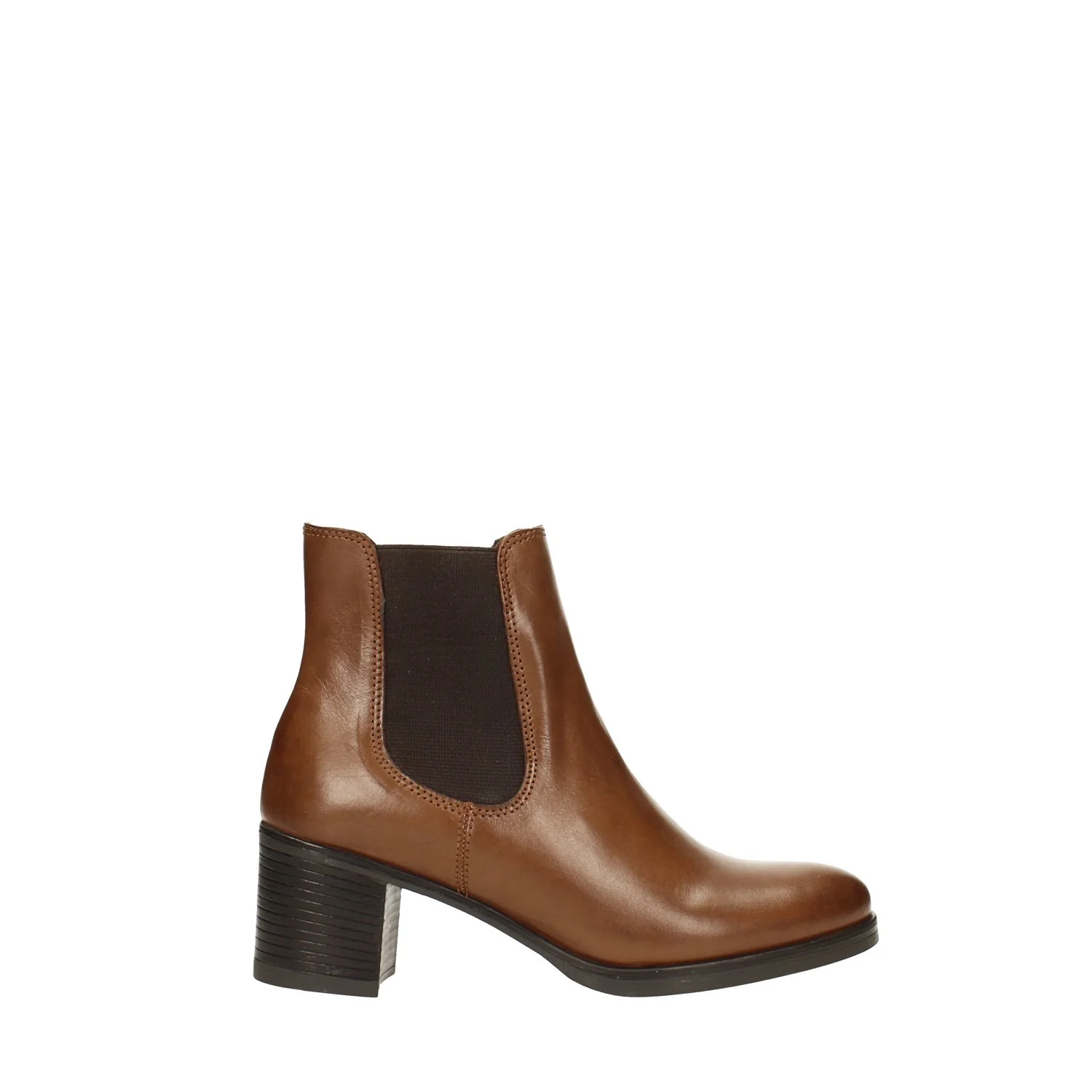Stivaletti in vera pelle con tacco largo alto 6cm