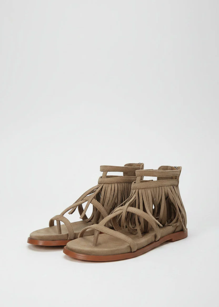 Sandali donna brown in M.Fiber fondo gomma - Image 6