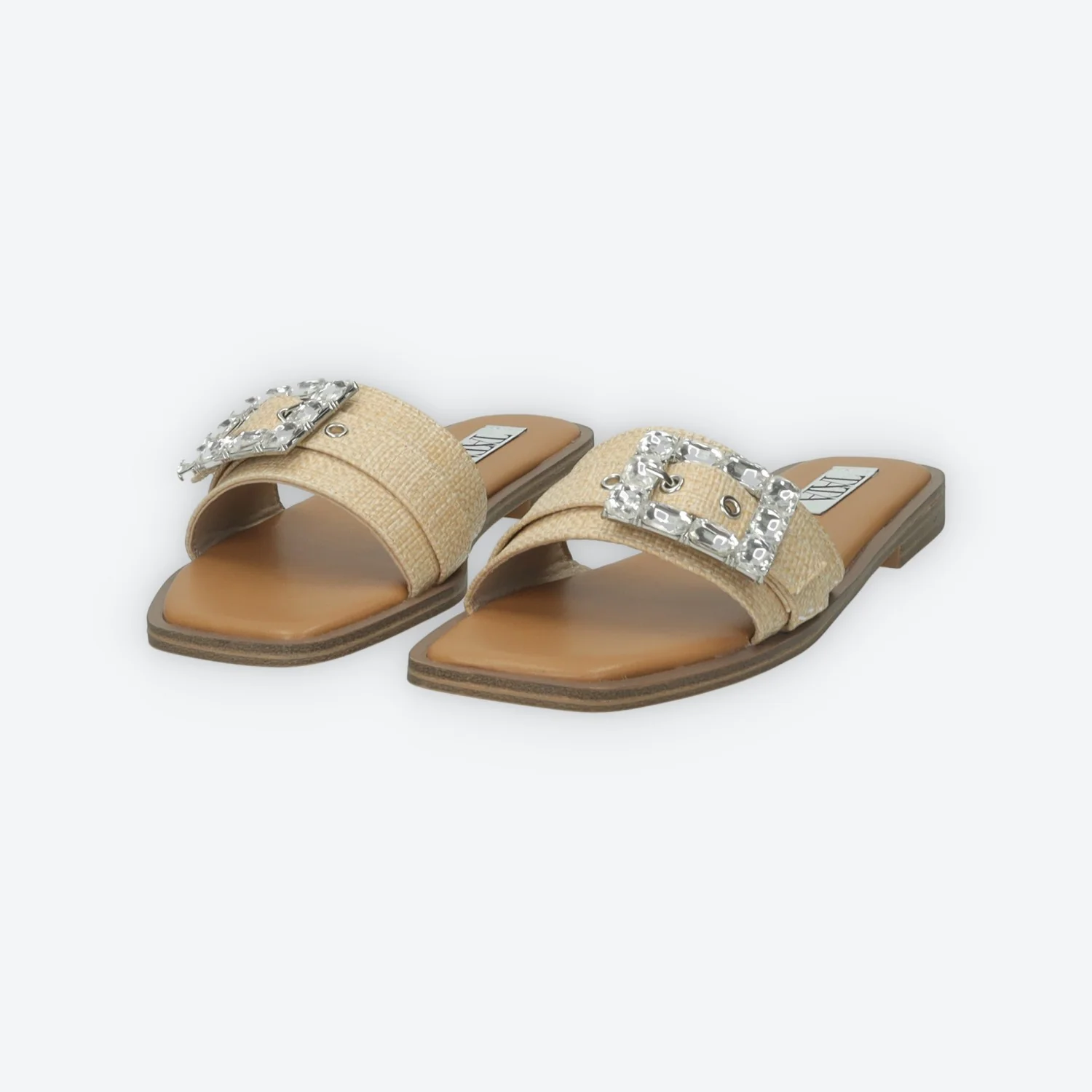 Sandali flat con dettaglio fibbia con strass - Image 3