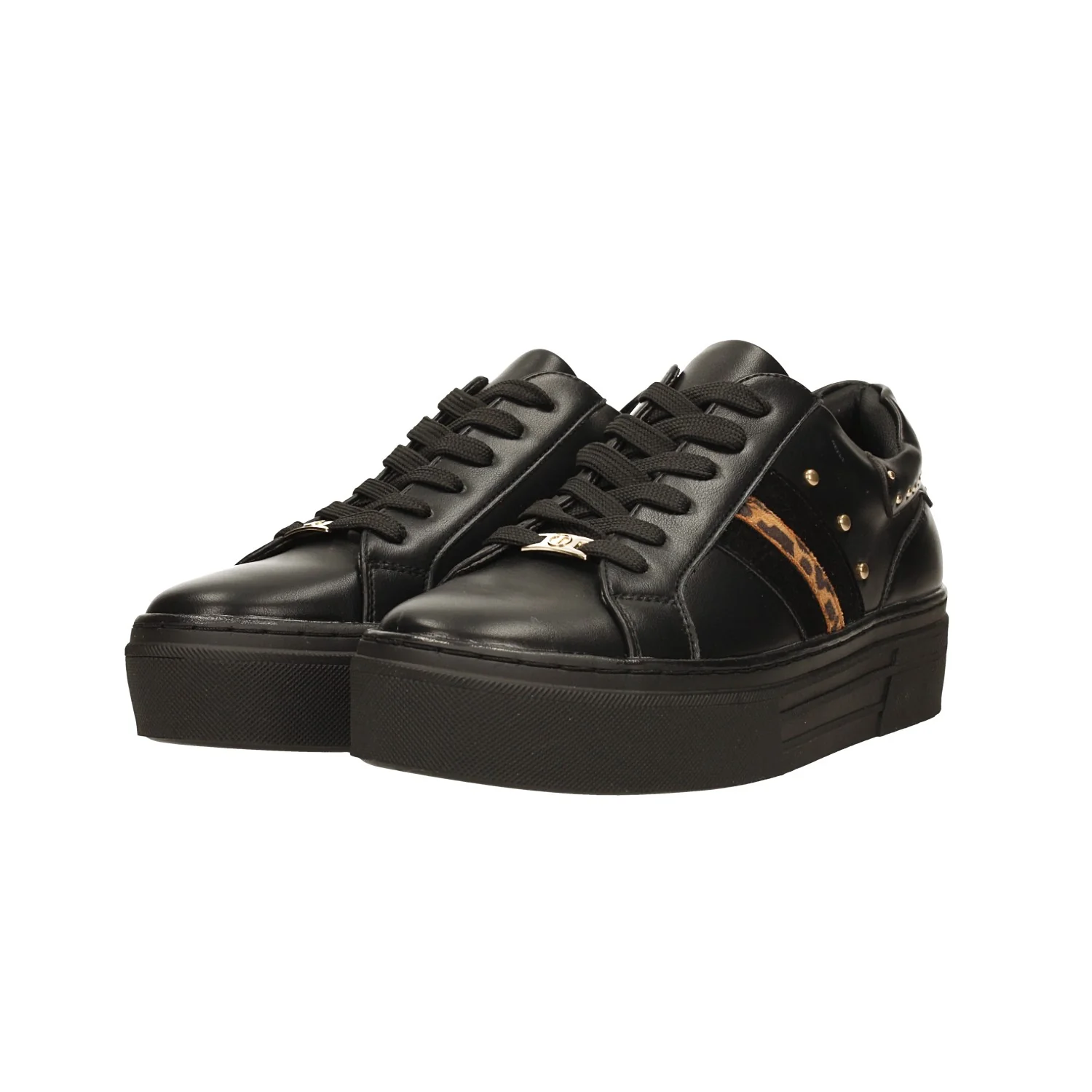 Sneakers con borchie e inserto leopardato - Image 2