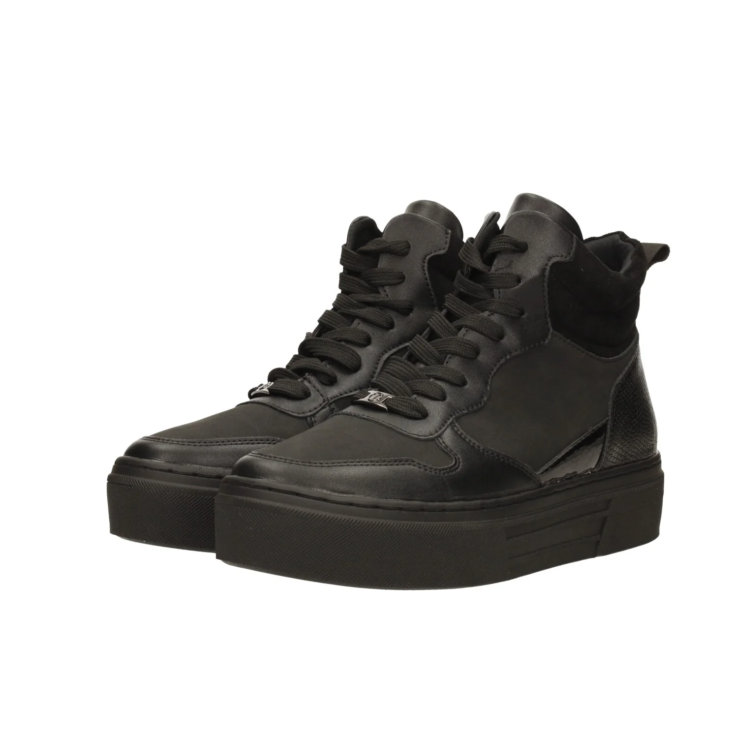 Sneakers total black con suola alta 3.5cm - Image 2
