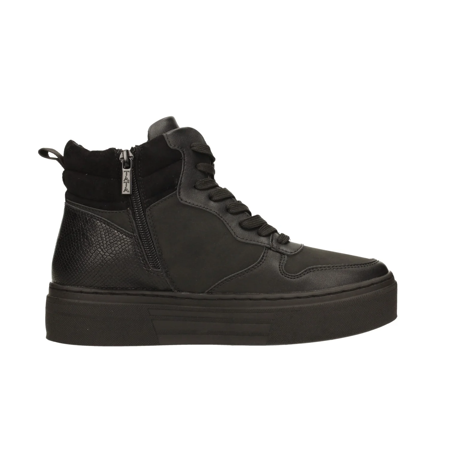 Sneakers total black con suola alta 3.5cm - Image 3