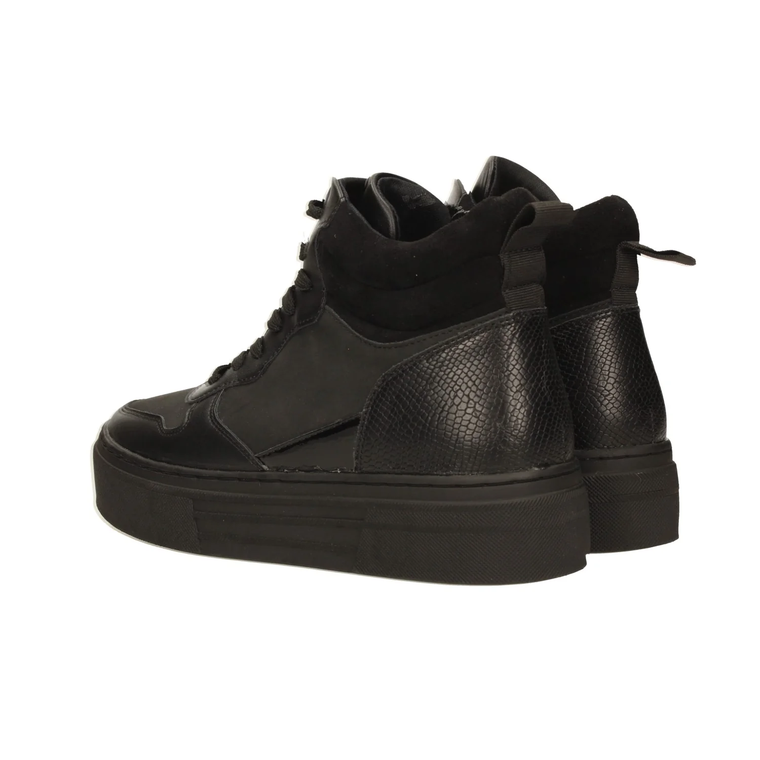 Sneakers total black con suola alta 3.5cm - Image 4