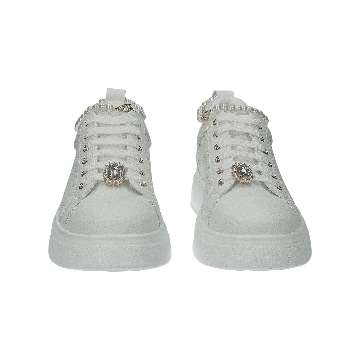 Sneakers platform con catena di perle.Tacco alto 4 cm - Image 3