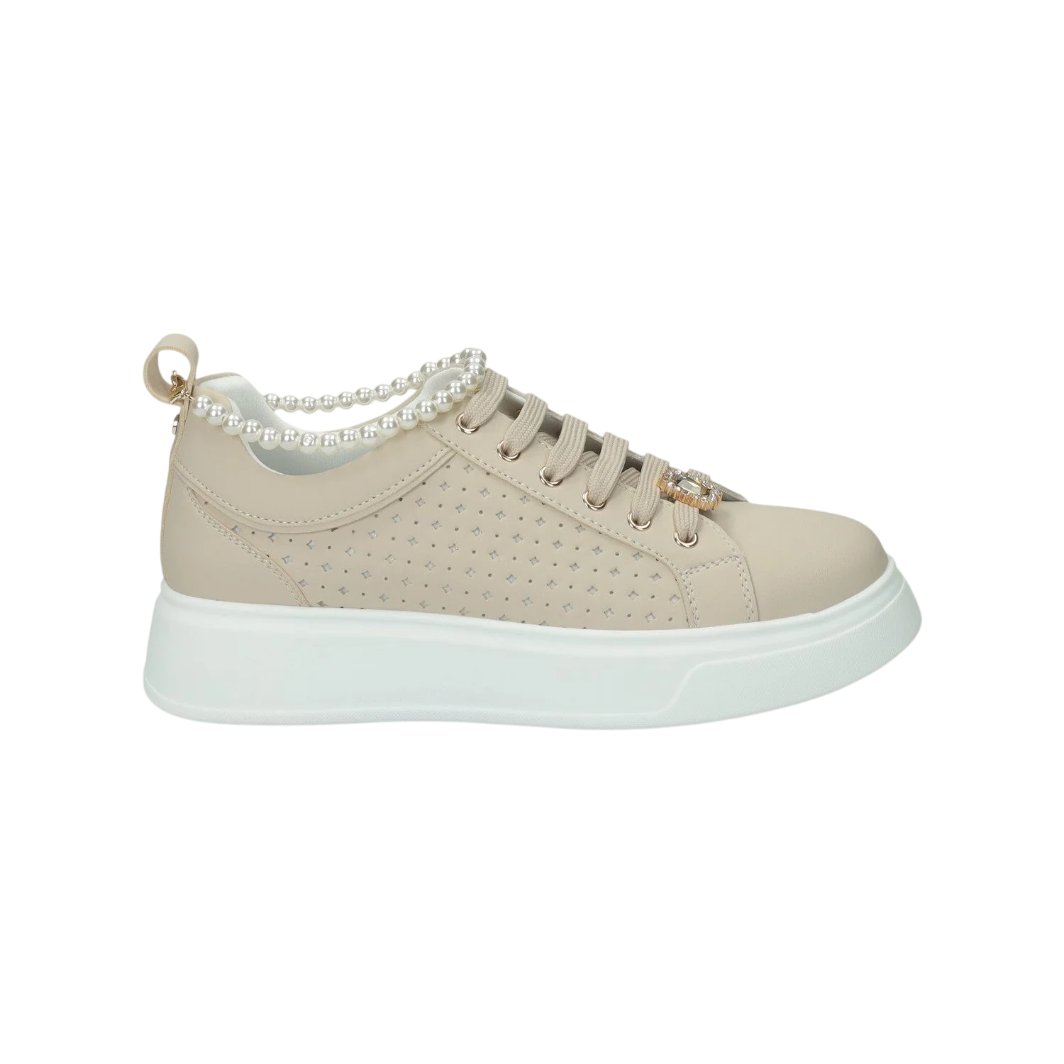 Sneakers platform con catena di perle.Tacco alto 4 cm - Image 5