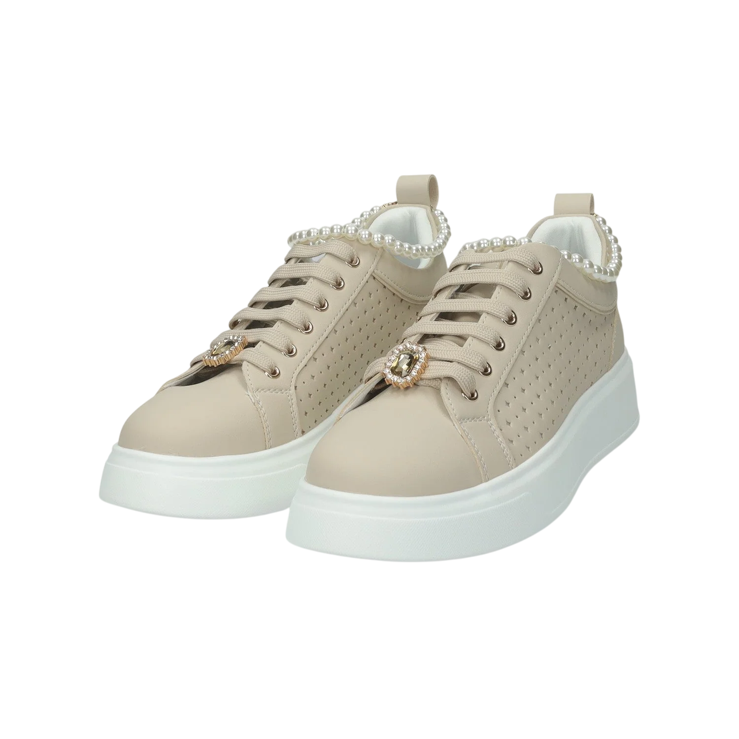 Sneakers platform con catena di perle.Tacco alto 4 cm - Image 6