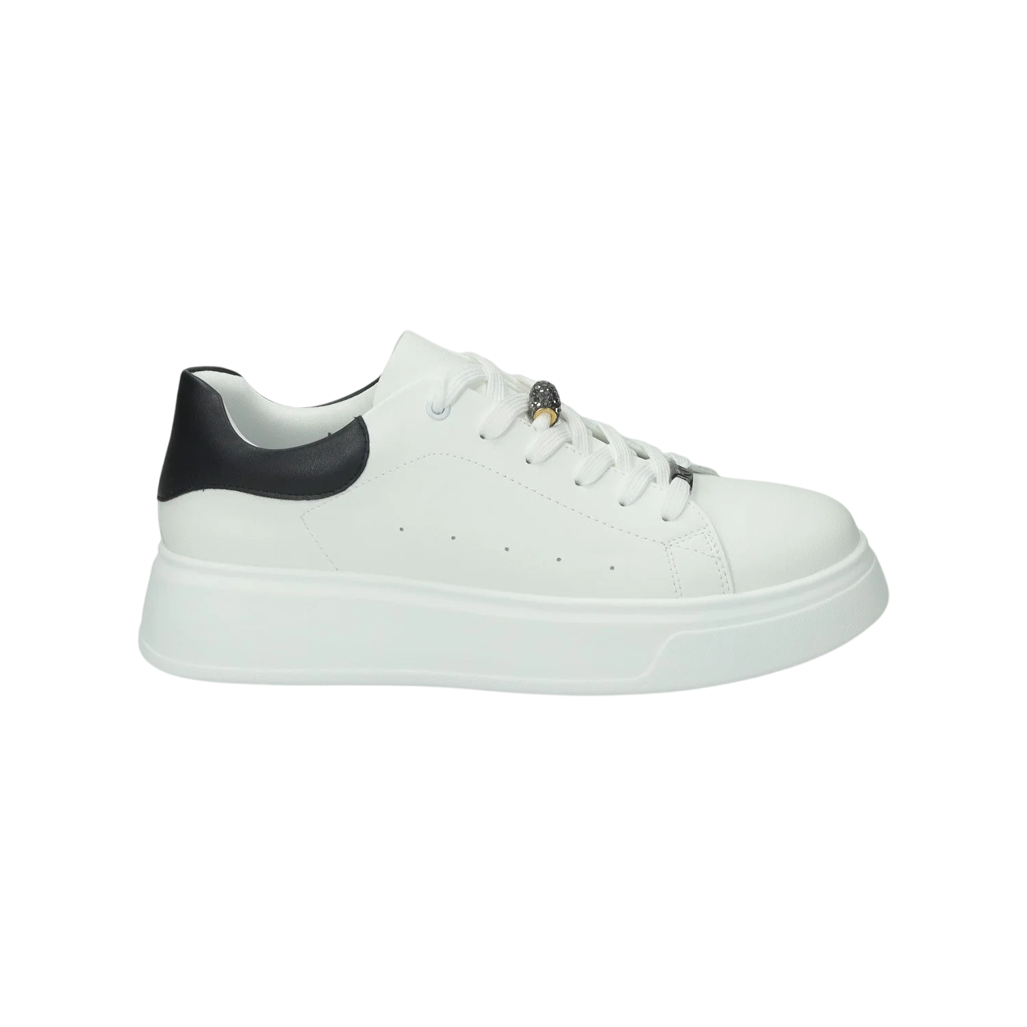 Sneakers con inserto in gioiello.Tacco alto 3cm