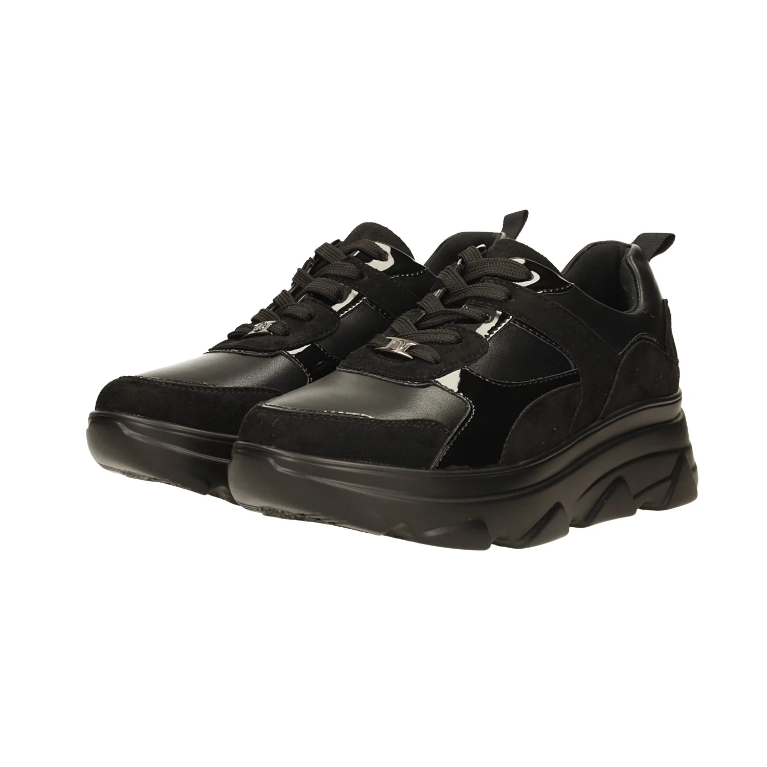 Sneakers total black. Suola alta 5cm - Image 2
