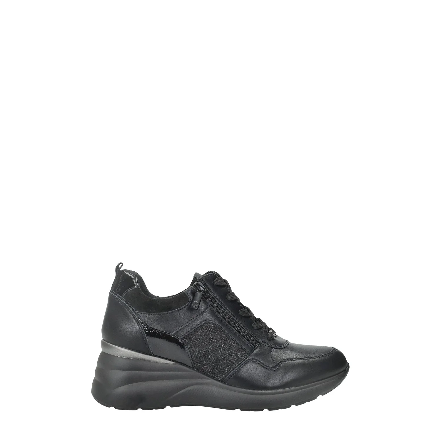 Sneakers con zip laterale.Tacco alto 5cm