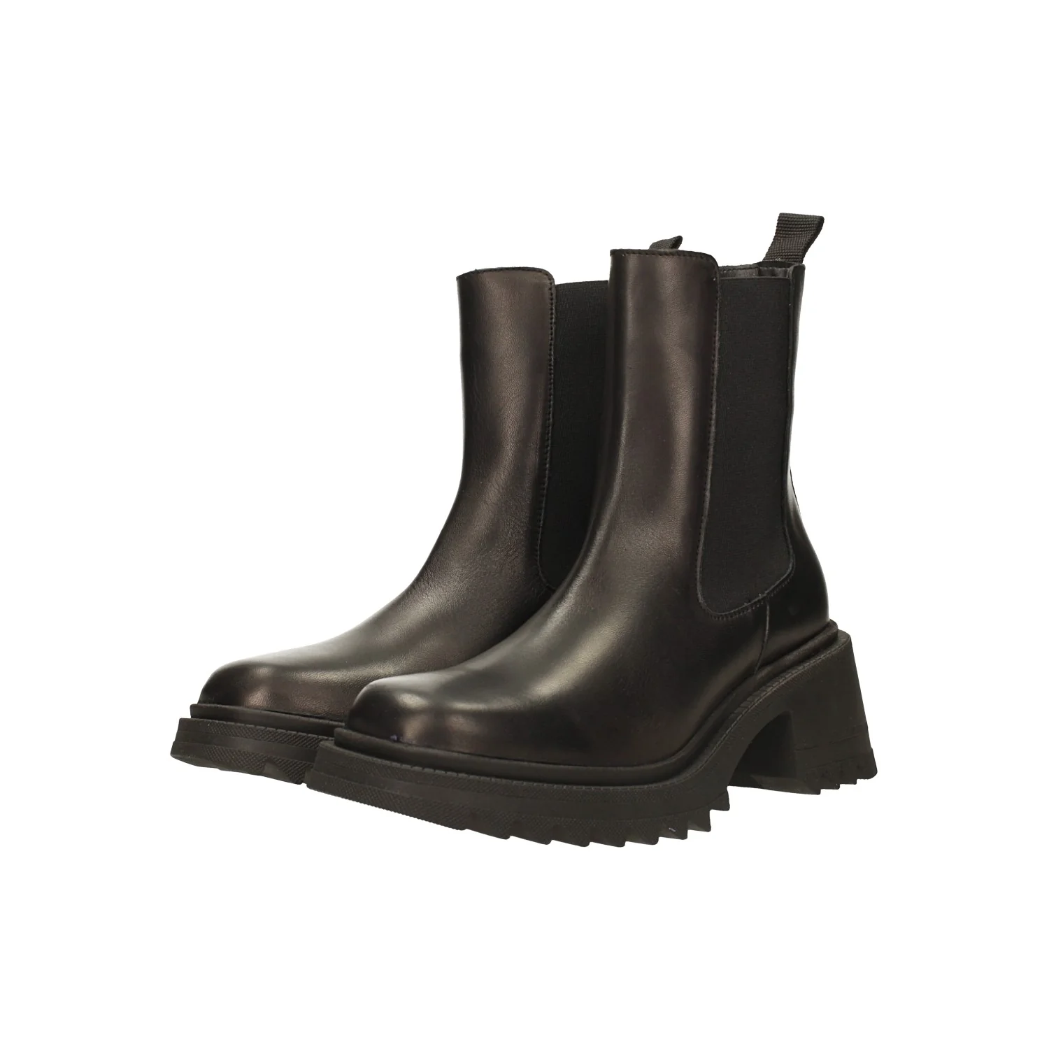 Stivaletti in vera pelle con punta squadrata. Tacco alto 6cm - Image 2
