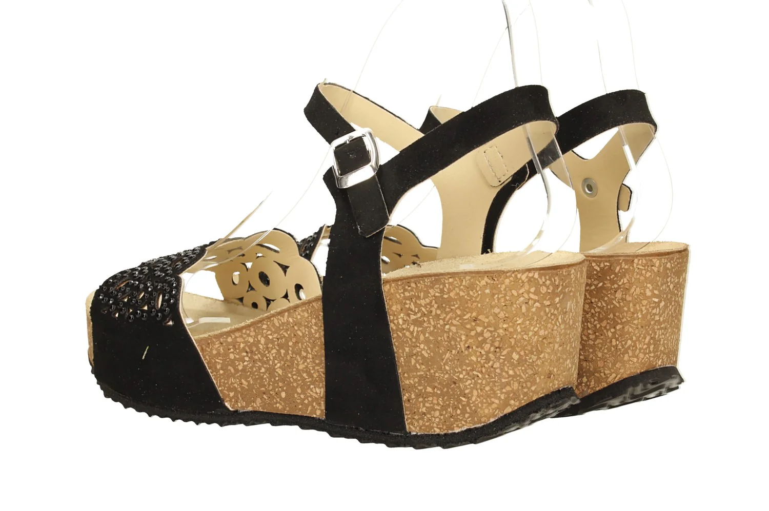 Sandali con zeppa beige. in vera pelle. Made in Italy. Tacco alto 5cm - Image 10