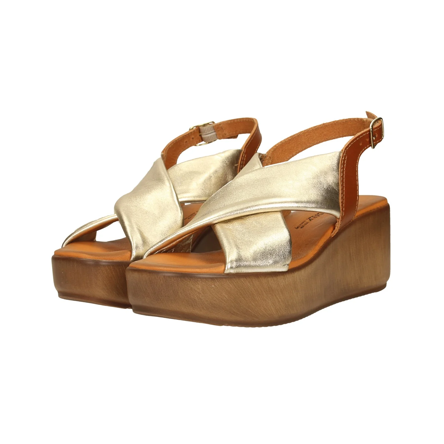Sandali con zeppa in vera pelle. Made in Italy. Tacco alto 6cm - Image 2