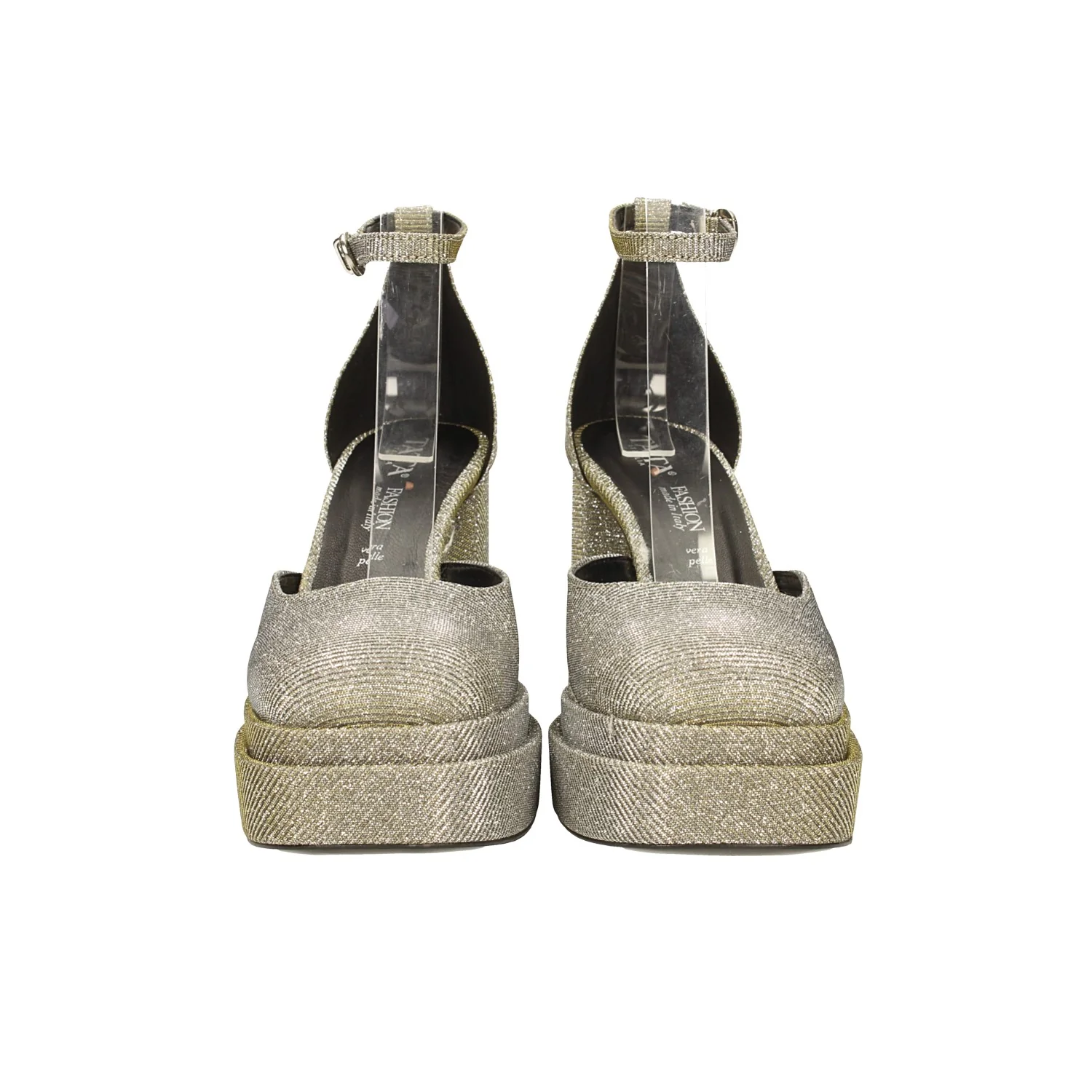 Décolleté glitterate con doppio plateau. Made in Italy. Tacco alto 11cm - Image 9