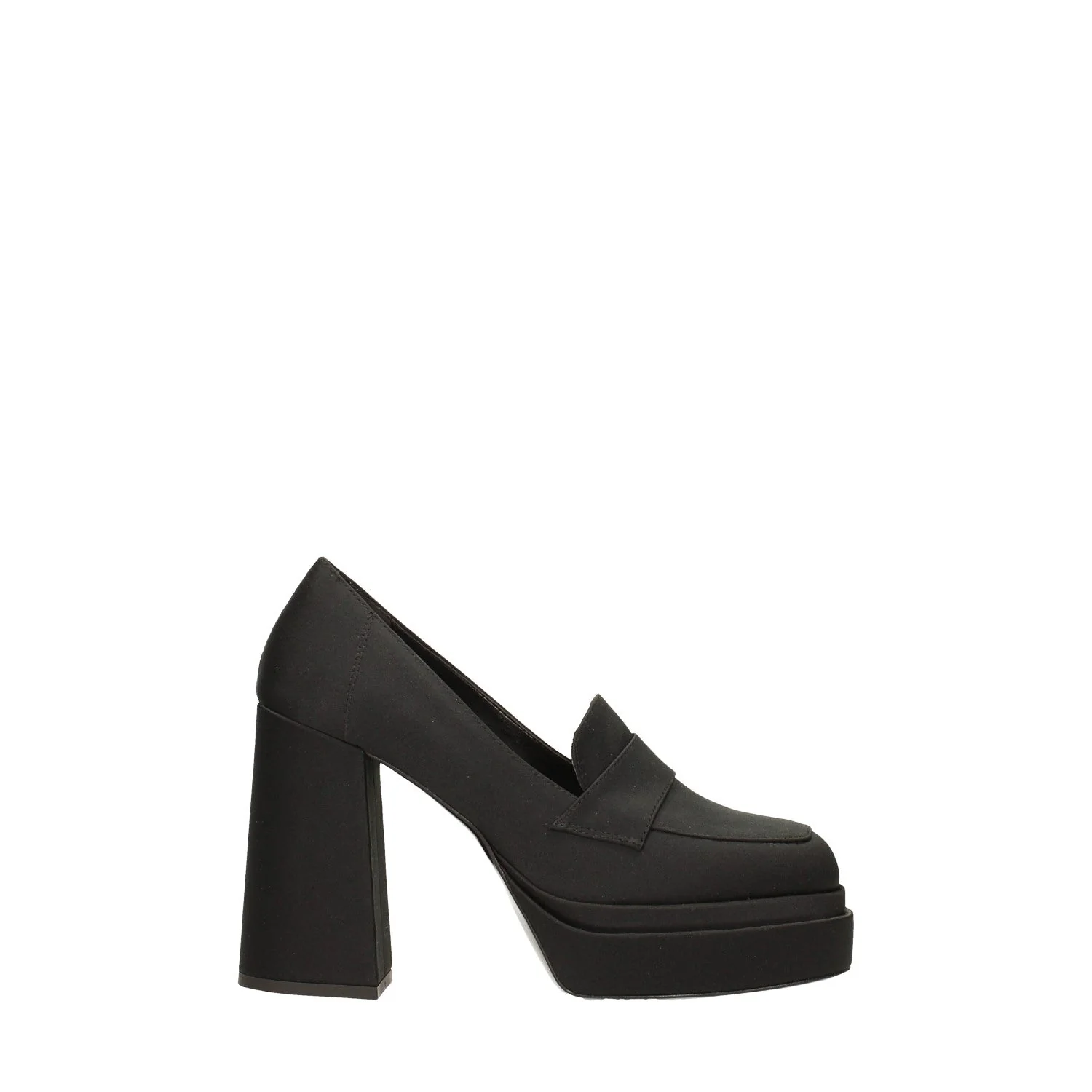 Pumps mocassino in tessuto. Made in Italy. Tacco alto 11cm