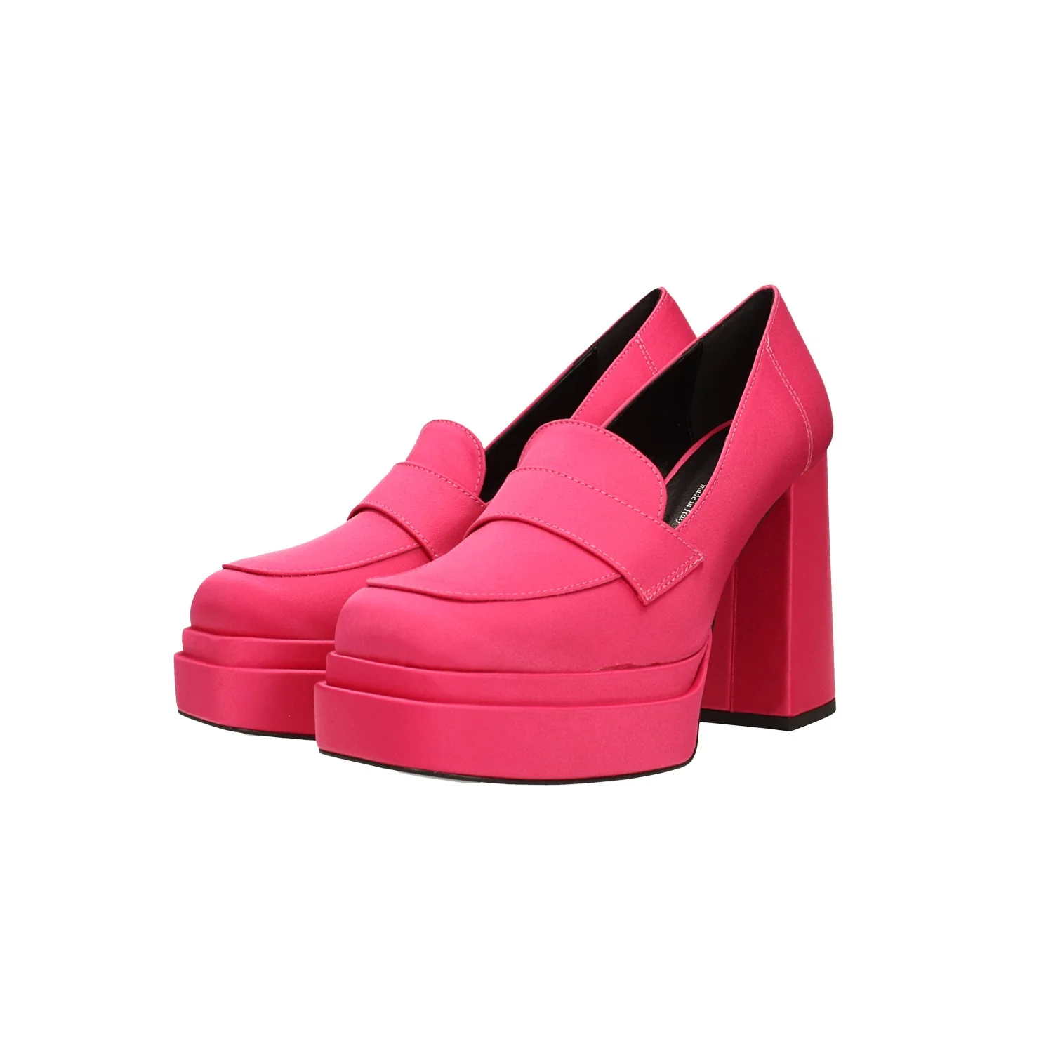 Pumps mocassino in tessuto. Made in Italy. Tacco alto 11cm - Image 4