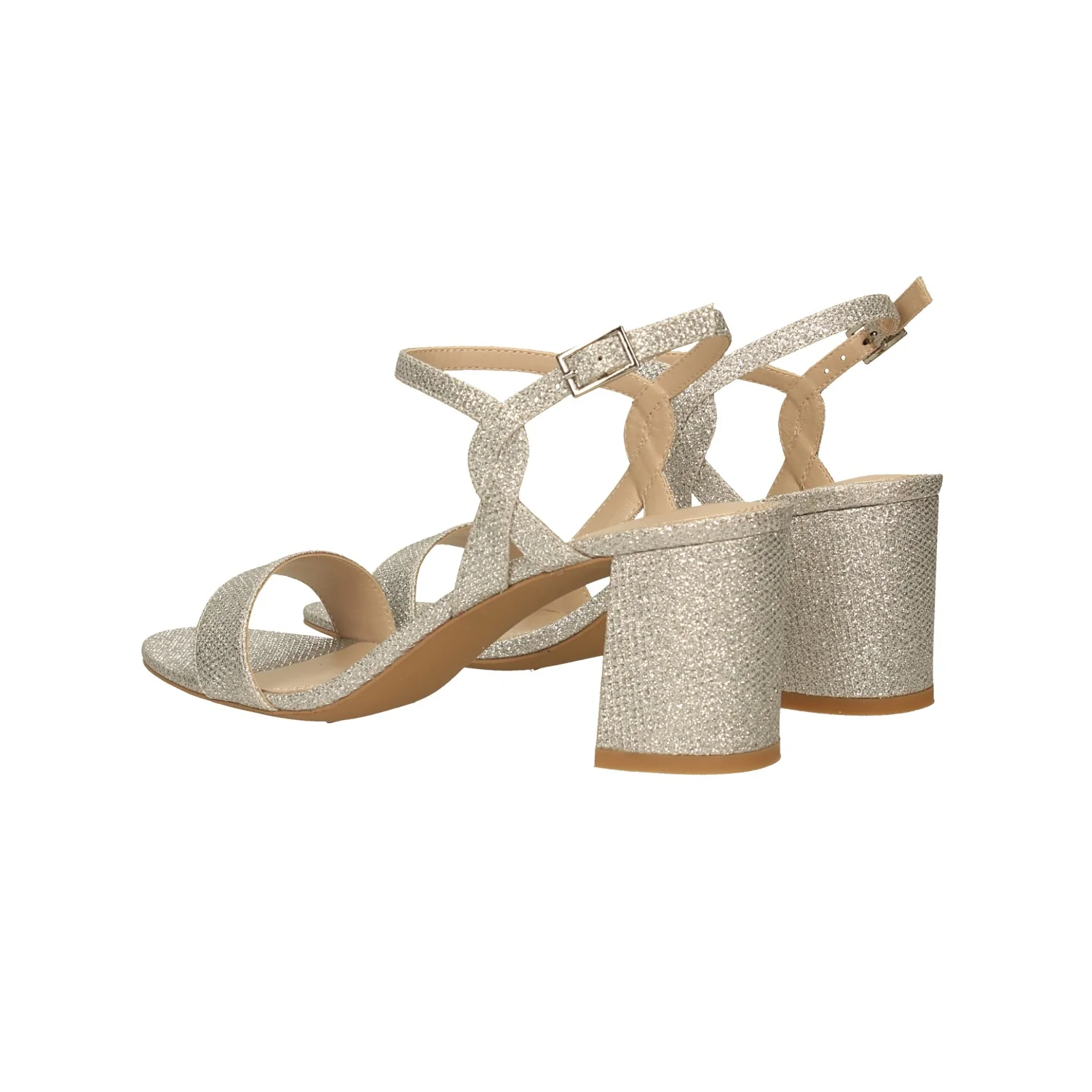 Sandali in tessuto glitterato. Tacco alto 7cm - Image 12