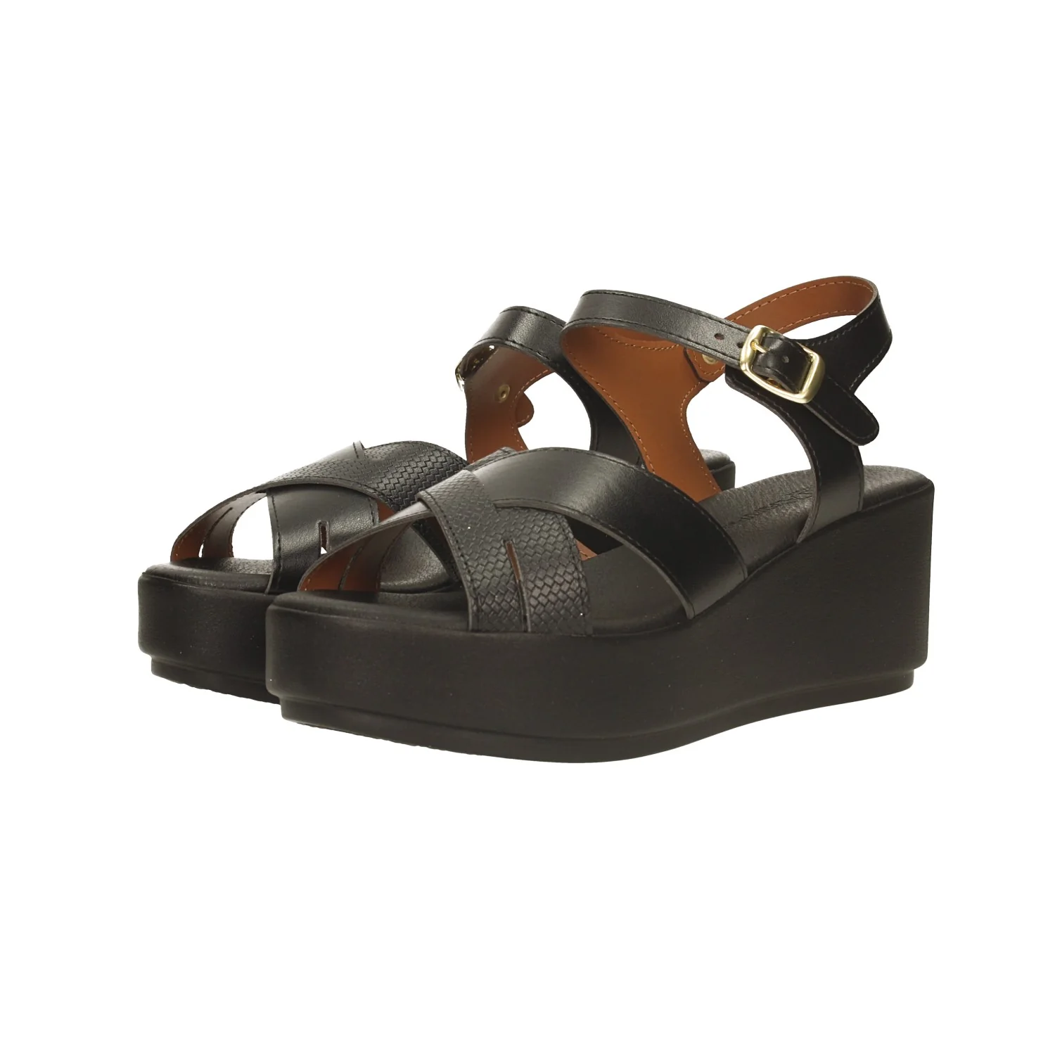 Sandali con zeppa. Made in Italy. Tacco alto 6cm - Image 14